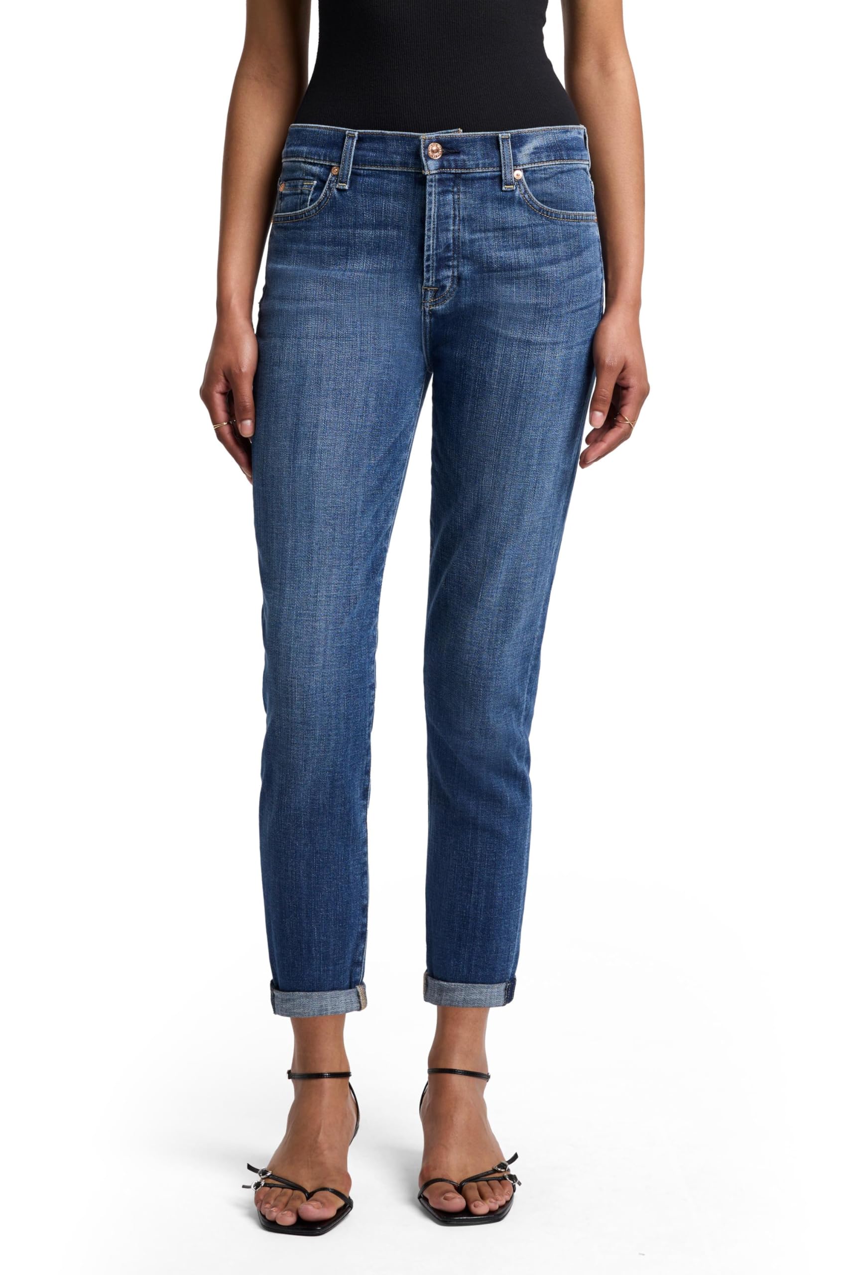 7 For All Mankind Women's Boyfriend Jeans - Distressed Denim Pants for Casual Wear & Street Style Outfits