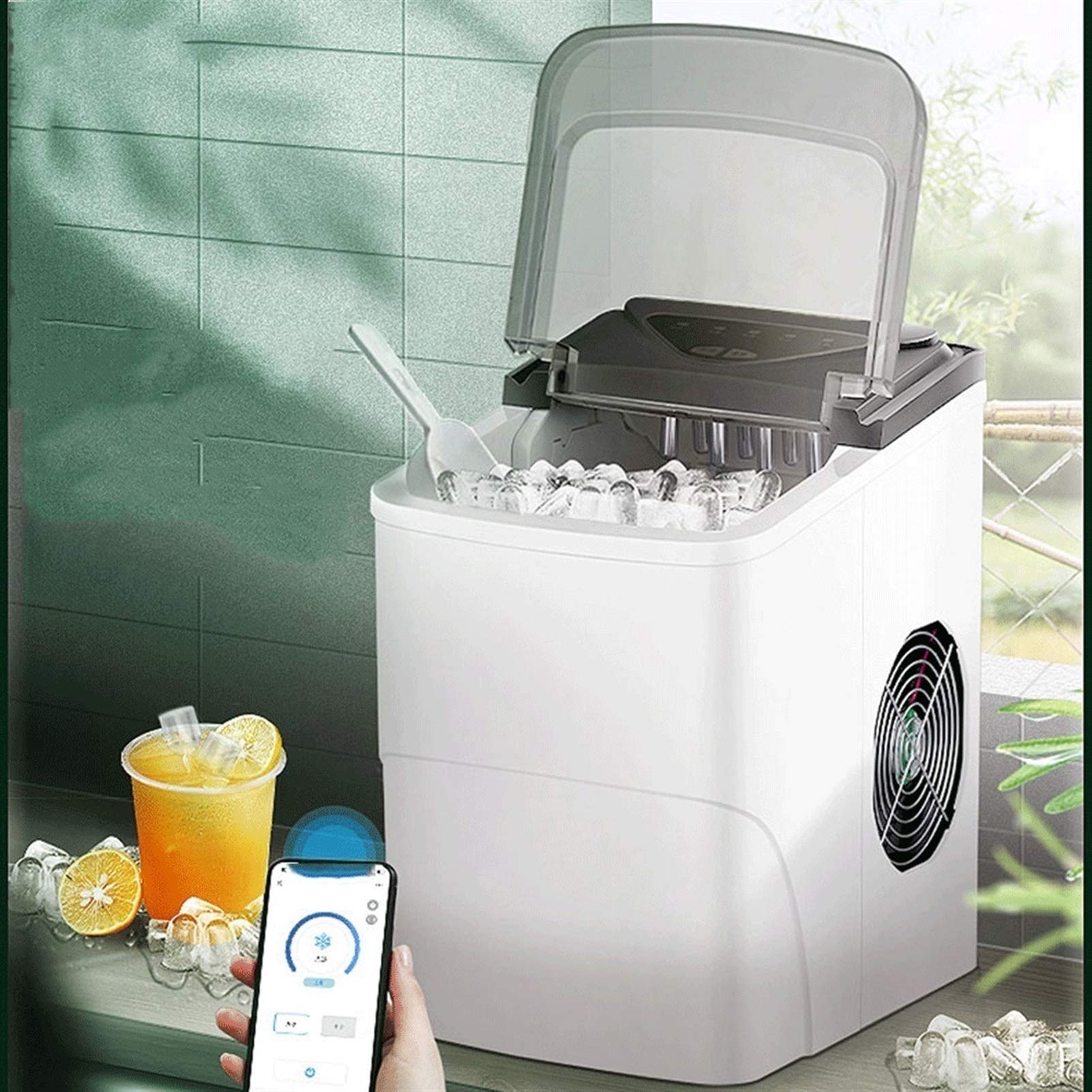 Fast Countertop Ice Maker Machine - 9 Bullet Ice Cubes in 6-13 Minutes, 2.2L Capacity for Home, Kitchen, Office & Bar | Perfect for Cocktails, Iced Coffee & Entertaining (ZLSP)