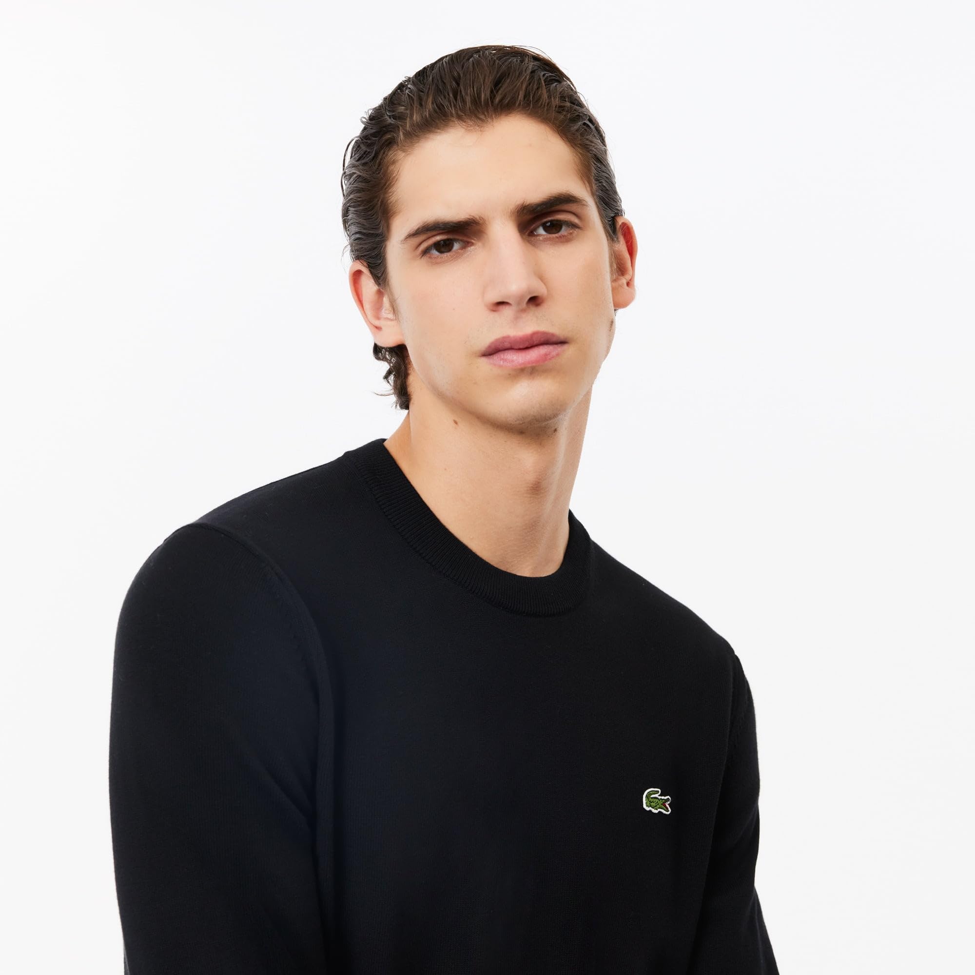 Lacoste Men's Knitted Jumper Sweater - Classic Cotton Pullover for Casual Wear, Office & Winter Outfits | Slim Fit Comfortable Crewneck Top