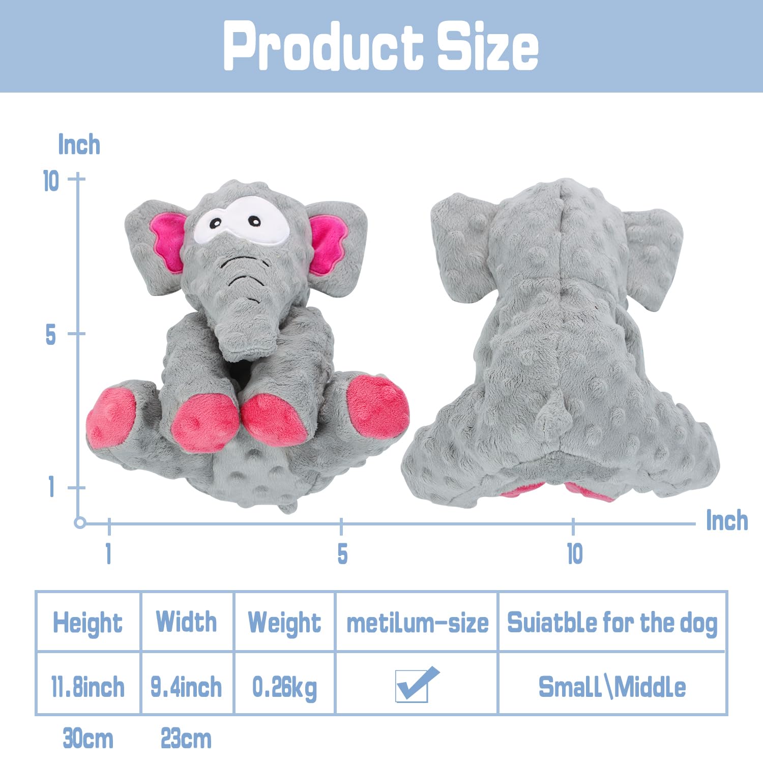 **Squeaky Plush Dog Toy for Small, Medium & Large Dogs - Soft Stuffed Chew Toy for Puppies, Teeth Cleaning & Boredom Relief - Perfect for Playtime, Training & Indoor/Outdoor Fun**