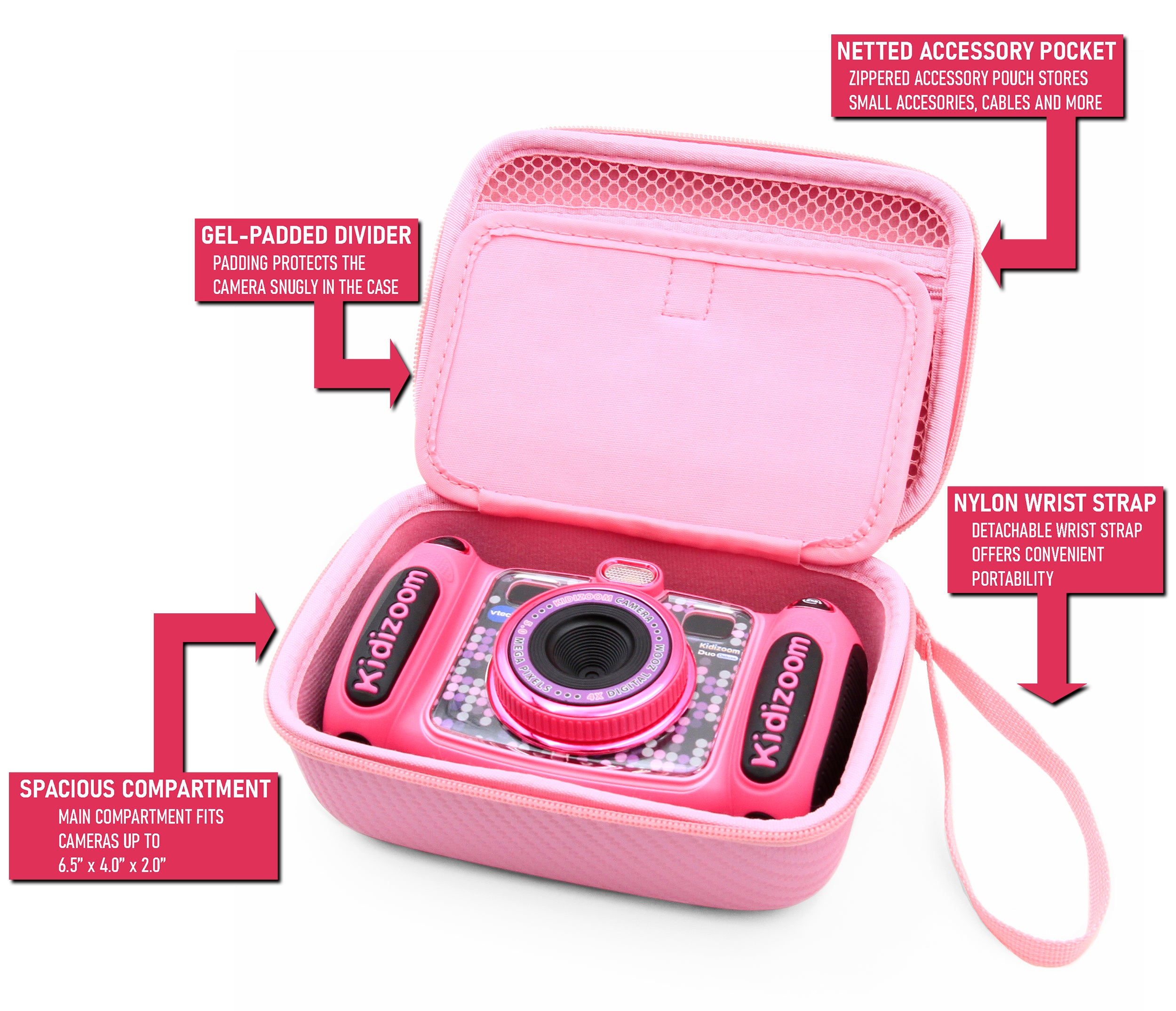 CASEMATIX Protective Camera Case for VTech Kidizoom Camera Pix Duo Twist - Durable Travel Storage Pouch for Kids' Digital Cameras - Perfect for School, Travel & Outdoor Adventures