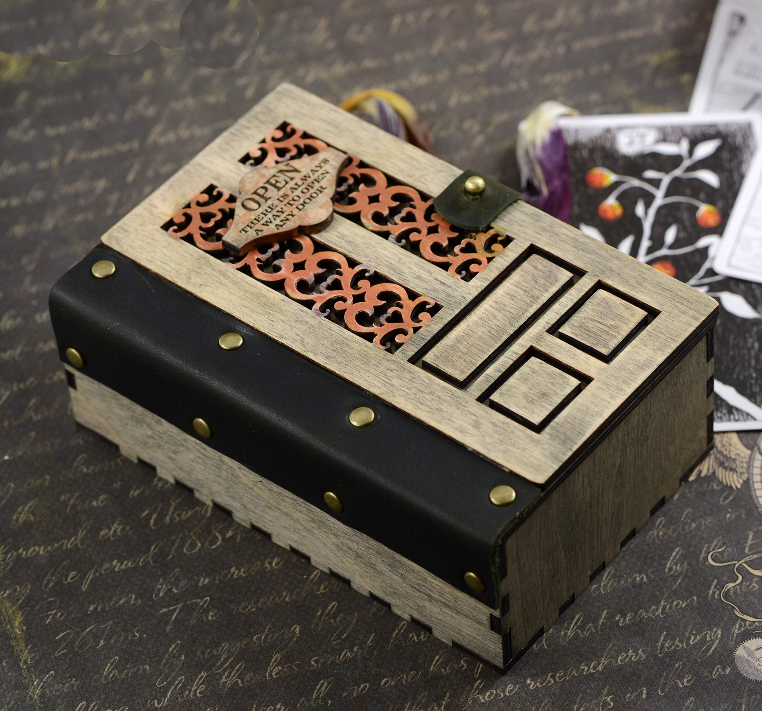 Handcrafted Wooden Tarot Card Box - Laser Engraved Motivational Design - Perfect Gift for Tarot Readers & Spiritual Enthusiasts - Ideal for Card Storage, Meditation & Divination