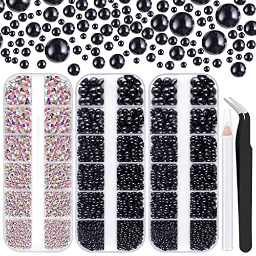 AB Crystals + Black Pearls