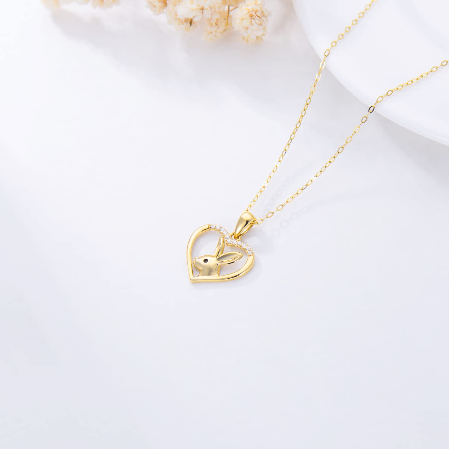 14K Real Gold Animal Pendant Necklace for Women - Bear, Cat, Rabbit, Elephant, Horse Charm Jewelry | Perfect Gift for Mother's Day, Valentine's Day & Christmas | Elegant Everyday Wear & Special Occasions