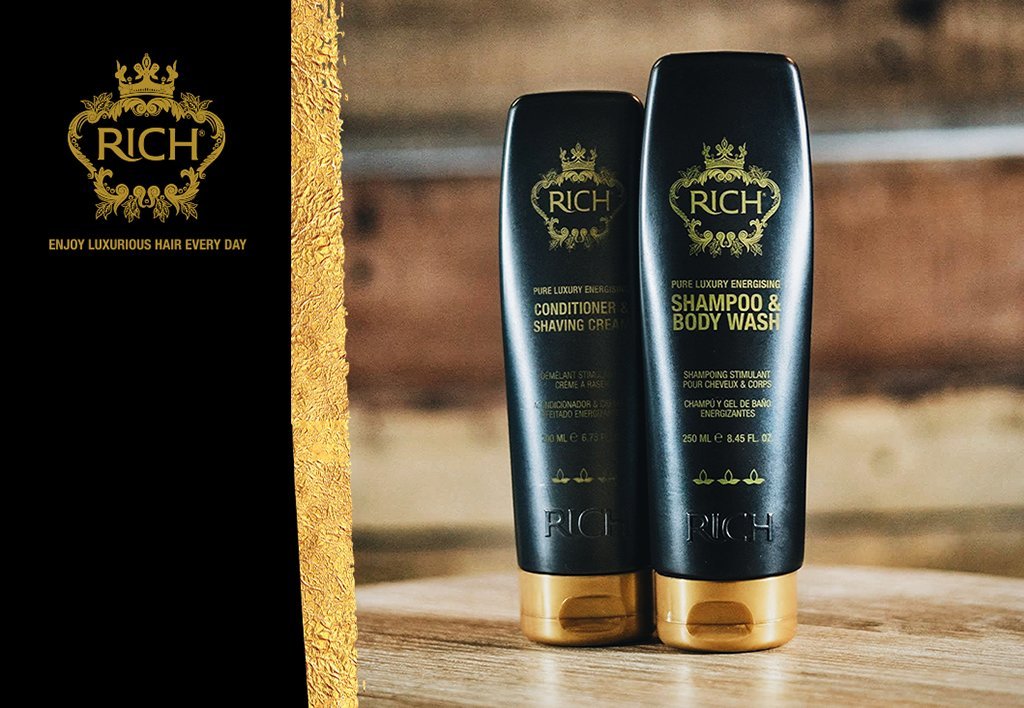 RICH Hair Care Pure Luxury Energizing Shampoo & Body Wash - 8.45 oz | Sulfate-Free & Hydrating Formula for Men & Women | Perfect for Daily Shower & Travel