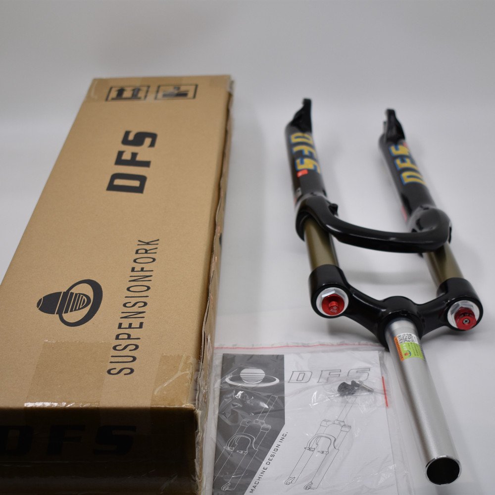 DFS Carbon Air Fork for MTB - Lightweight Suspension Fork with Remote Lockout, Carbon Steerer Tube & Crown, 26