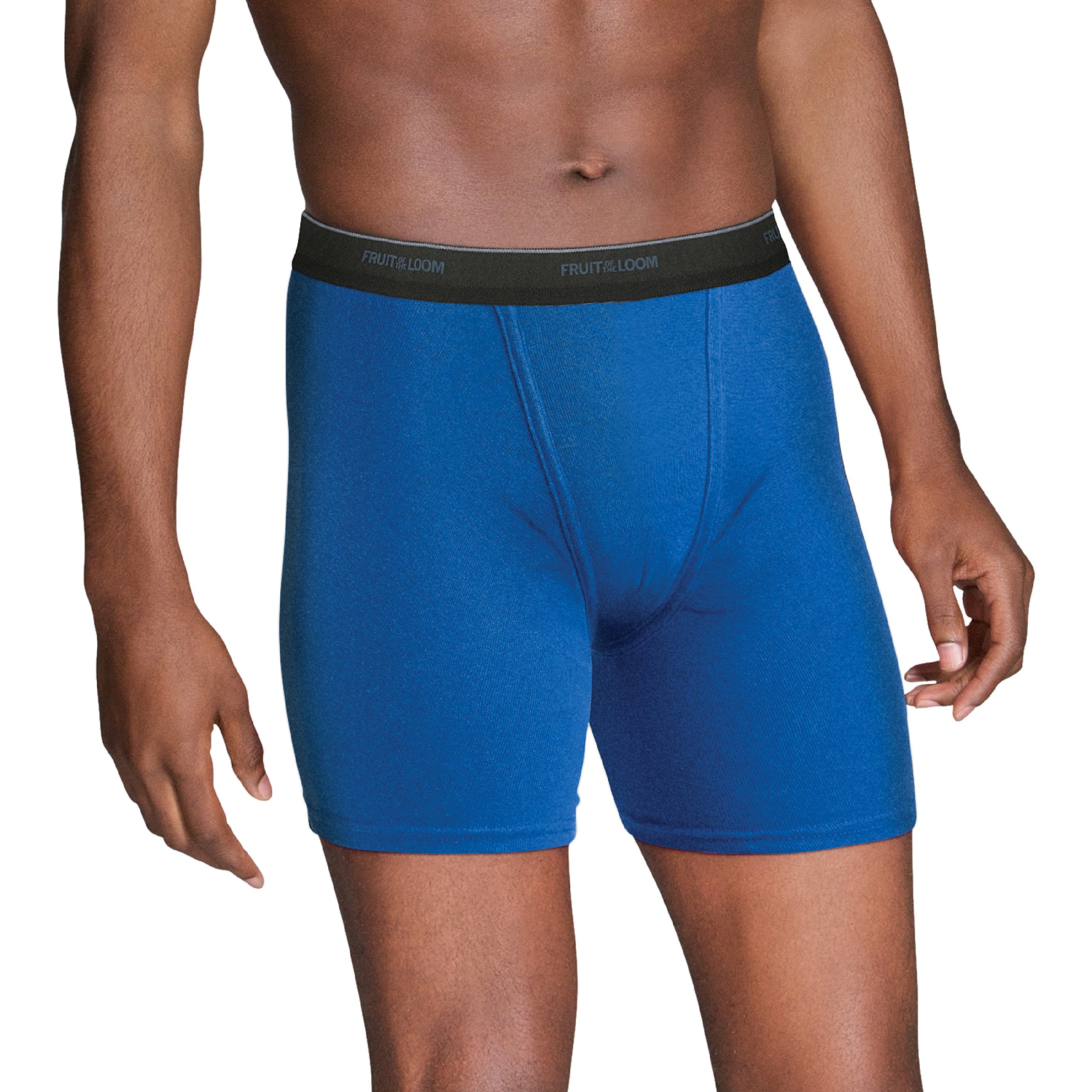 Fruit of the Loom Men's No Ride Up Boxer Briefs - Comfortable Cotton Underwear for Everyday Wear, Workout & Sleep