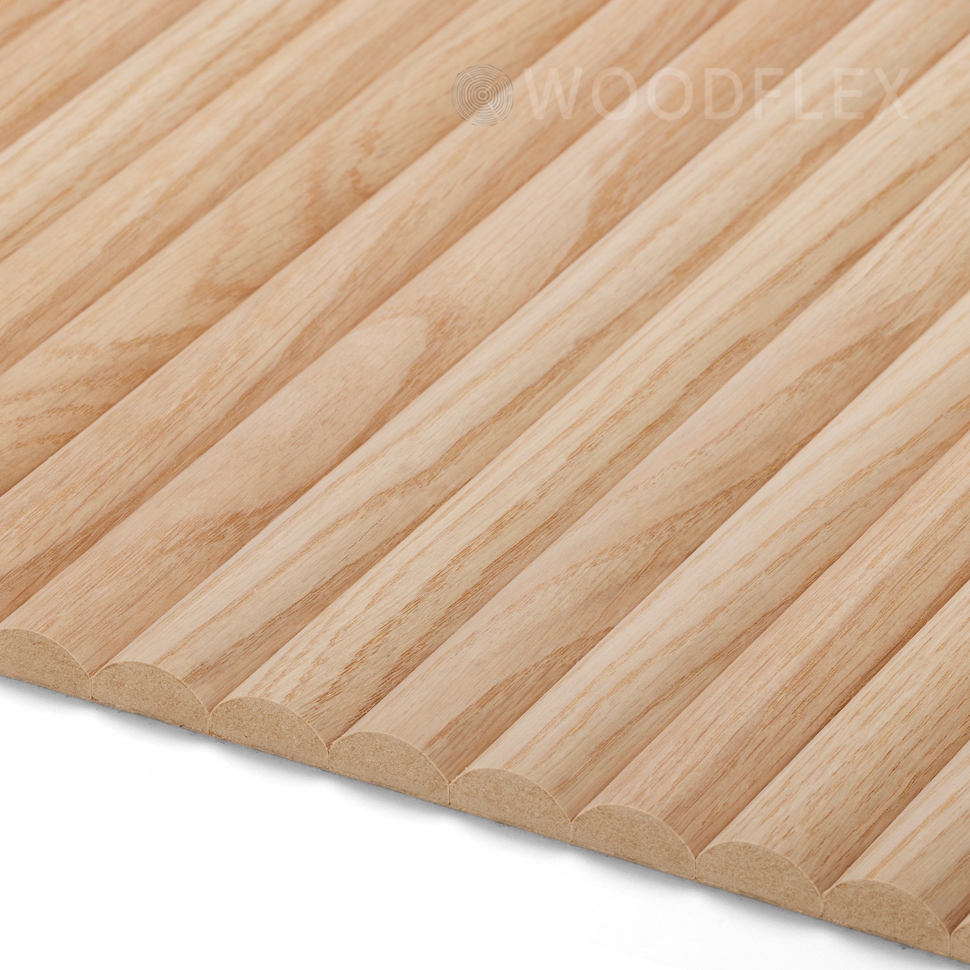 WOODFLEX Flexible Wooden Slat Under Bench Counter Panel - Oak Veneer 900mm x 600mm Half Round for Kitchen Islands & Bar Counters