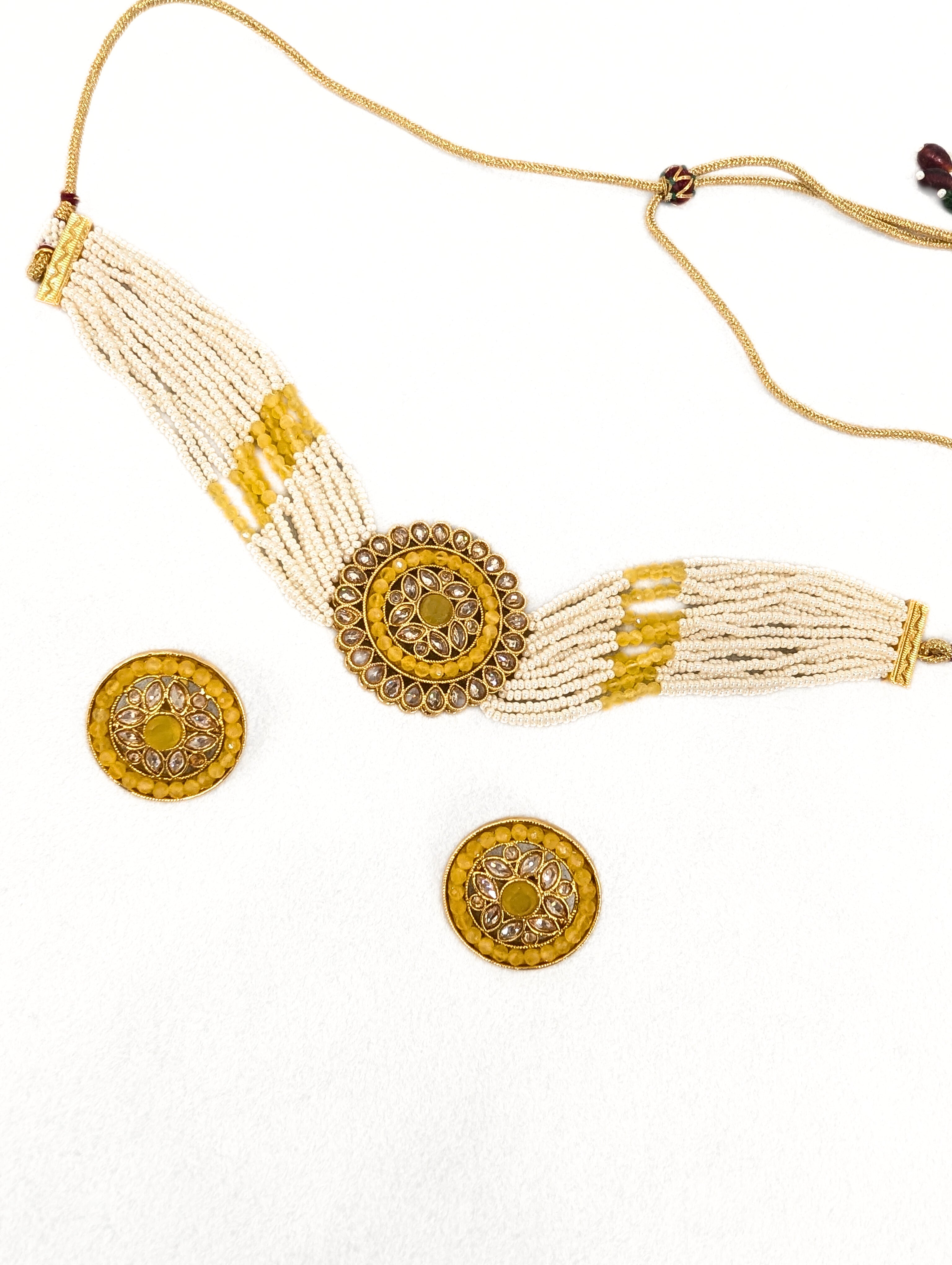 YUVIKA Polki Jewelry Set - Traditional Indian Bridal Necklace & Earrings Set - Handcrafted Kundan Jewelry for Weddings, Parties & Festive Occasions