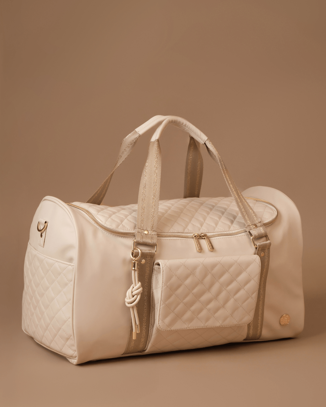 Mama Mia Weekender Bag - Stylish & Spacious Travel Tote for Women | Perfect for Weekend Getaways, Gym, Work & Beach Trips | Ecru Color
