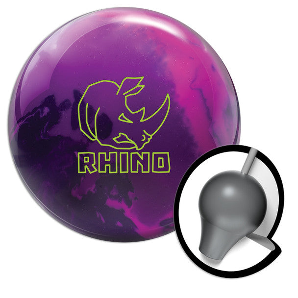 Brunswick Rhino Bowling Ball - Magenta, Purple & Navy Colors | High Performance for League & Tournament Play | Perfect for Beginners & Advanced Bowlers