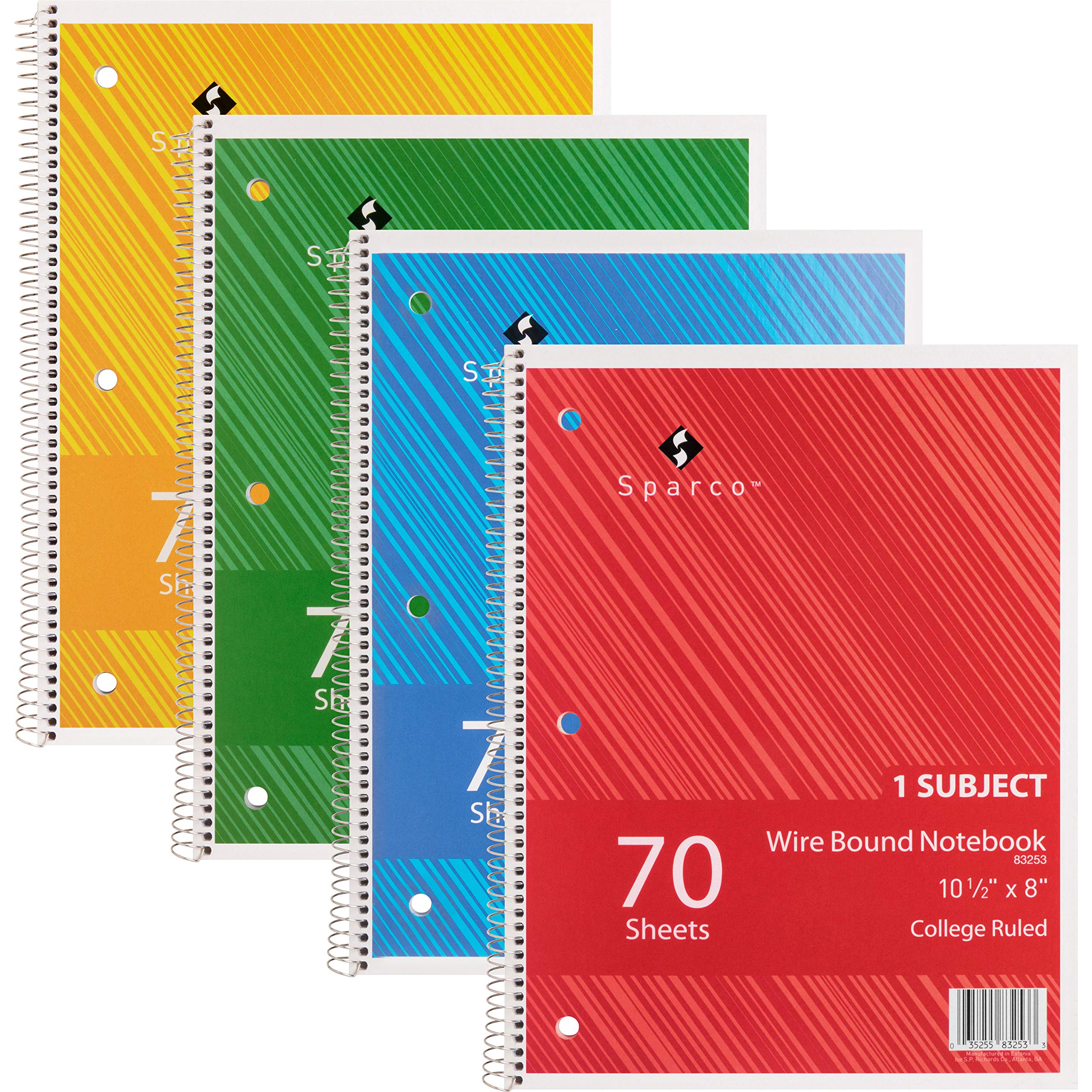 Sparco Wire Bound College Ruled Notebook - 80 Sheets, 8.5
