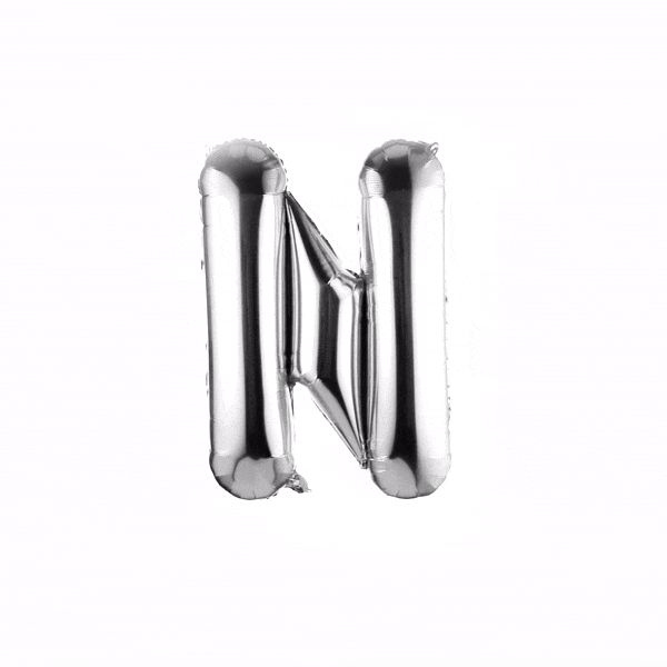 Balloonify Silver Mylar Letter N Balloon - 40 Inch Large Foil Alphabet Balloon for Birthday Party Decorations, Baby Showers, Graduations & Special Events (1 Count)
