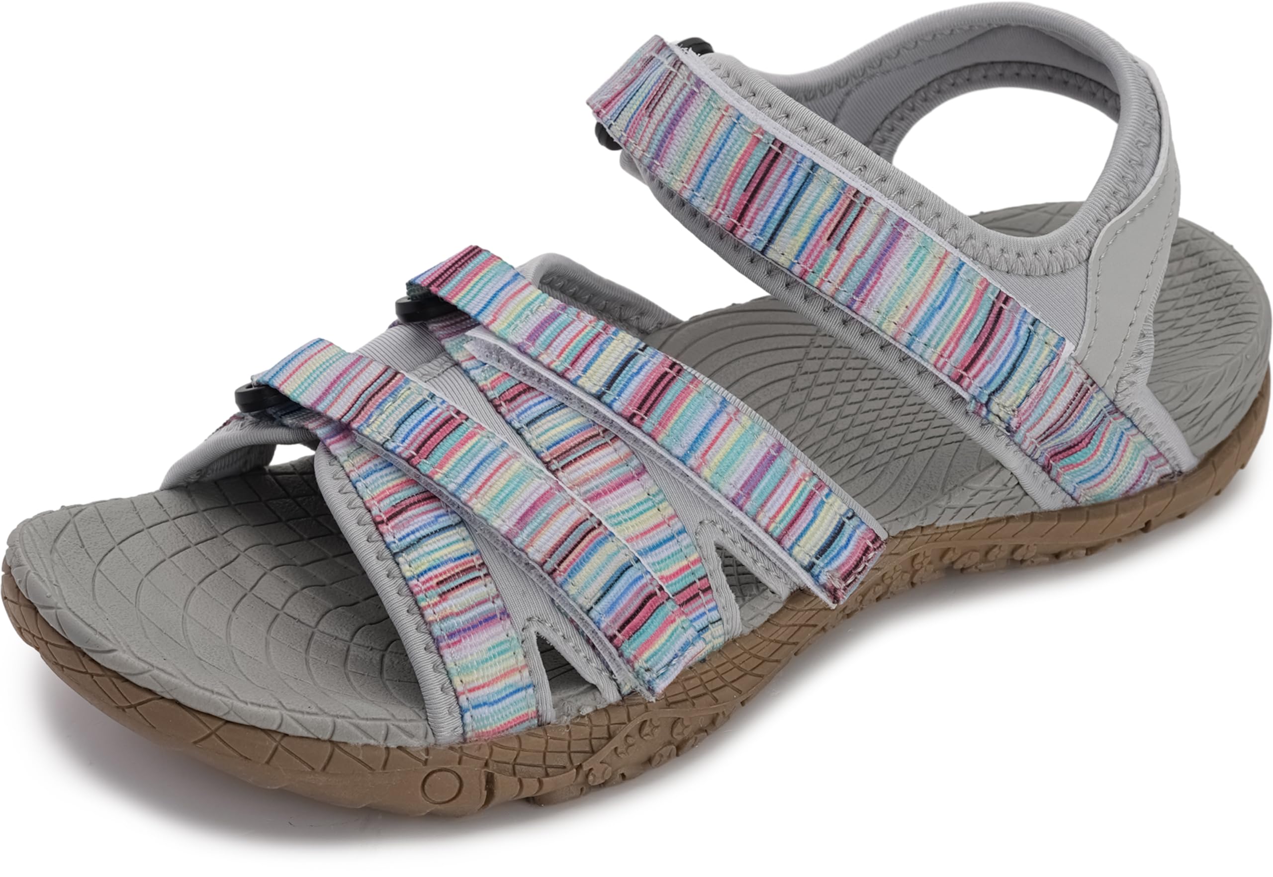 WHITIN Women's Hiking Sandals with Arch Support - Adjustable Hook & Loop Straps - Lightweight Durable Outdoor Sport Sandals for Hiking, Walking, Beach & Water Activities