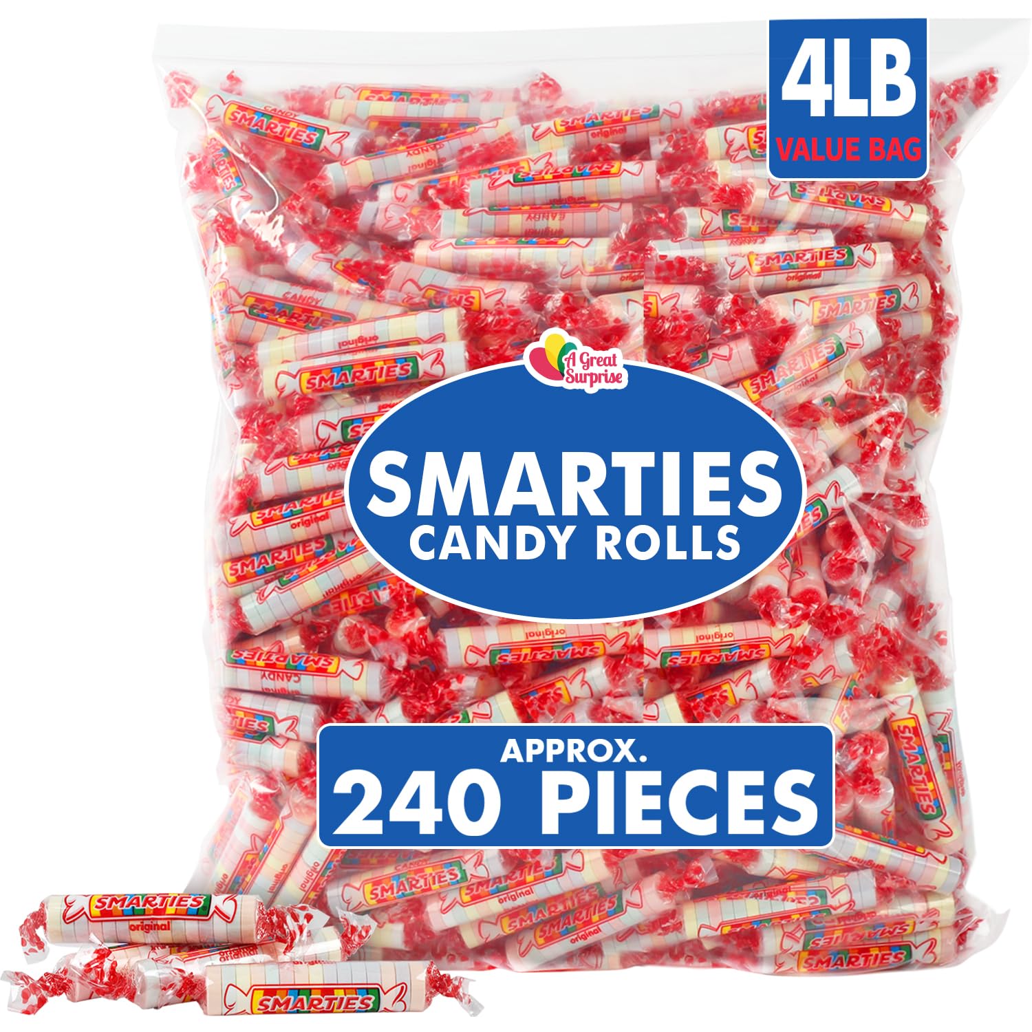 Smarties Candy Bulk 4 Pounds - Individually Wrapped Easter Candy for Classroom Treats, Goodie Bags, Party Favors & Holiday Celebrations