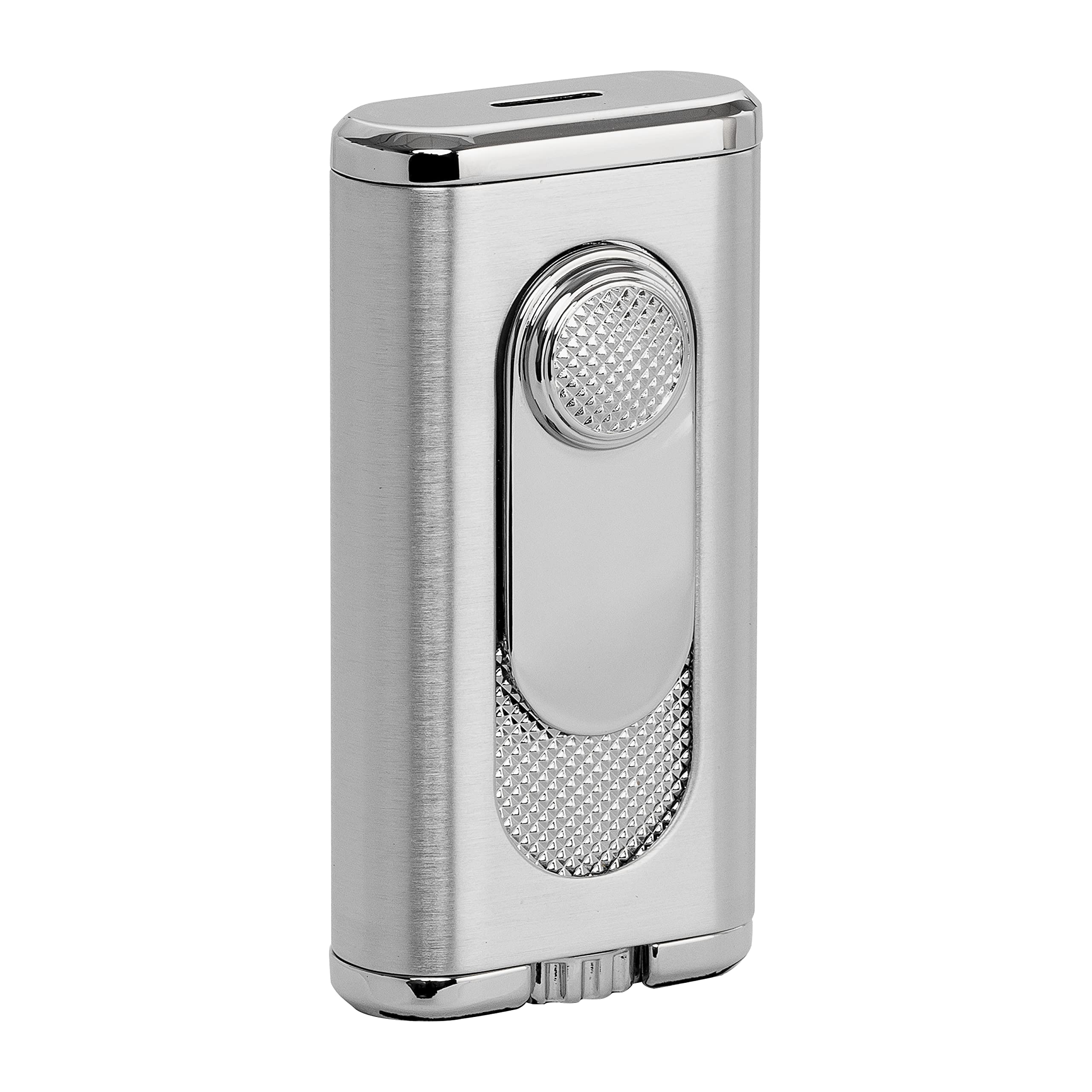 Xikar Verano Flat Flame Cigar Lighter - Elegant Silver Metal Construction with Gift Box | Perfect for Cigar Enthusiasts & Luxury Gifts | Indoor & Outdoor Smoking Accessories