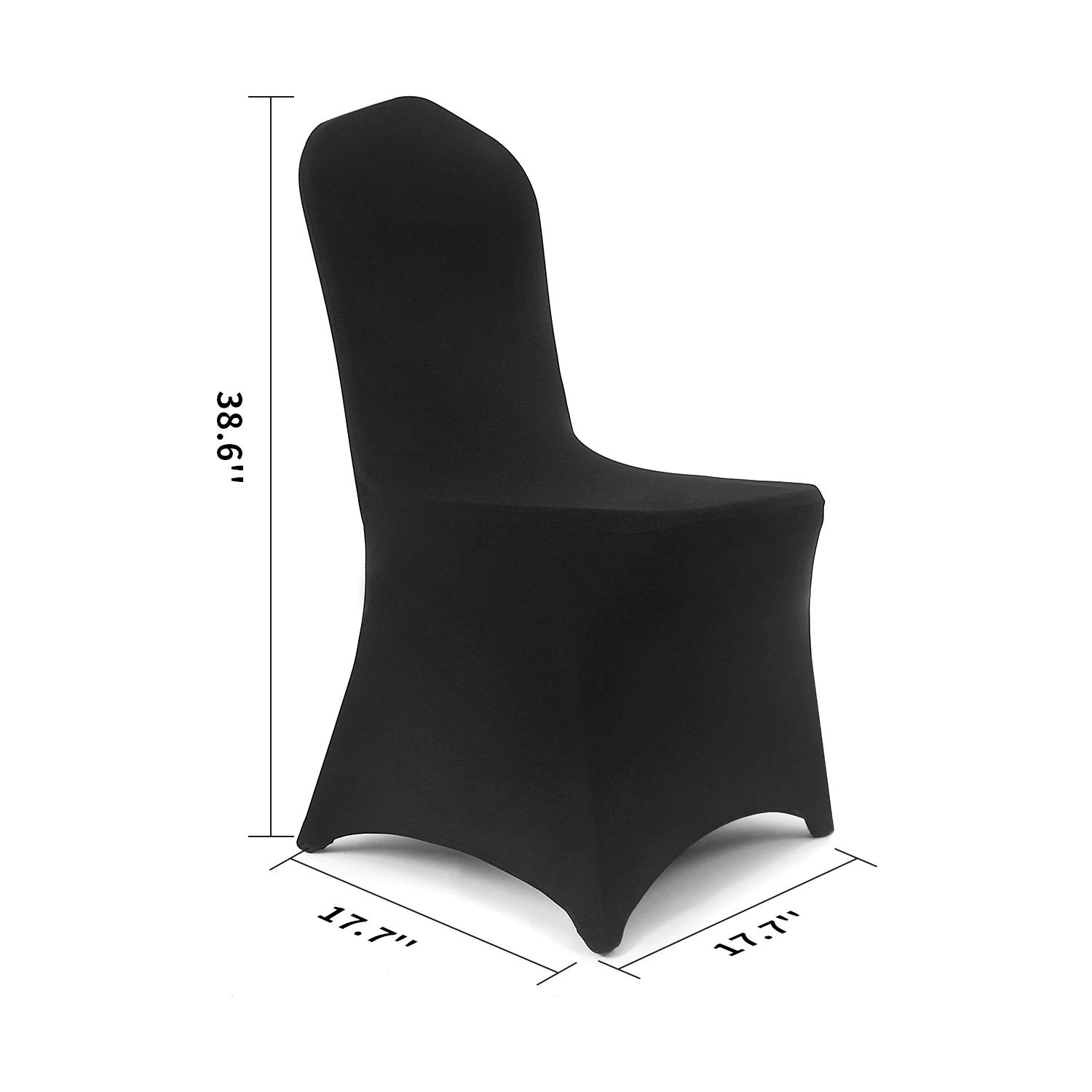 100-Pack Black Stretch Spandex Chair Slipcovers - Elastic Dining Room Chair Covers for Wedding, Banquet, Party & Home Decor - Washable Seat Protectors for Indoor & Outdoor Events