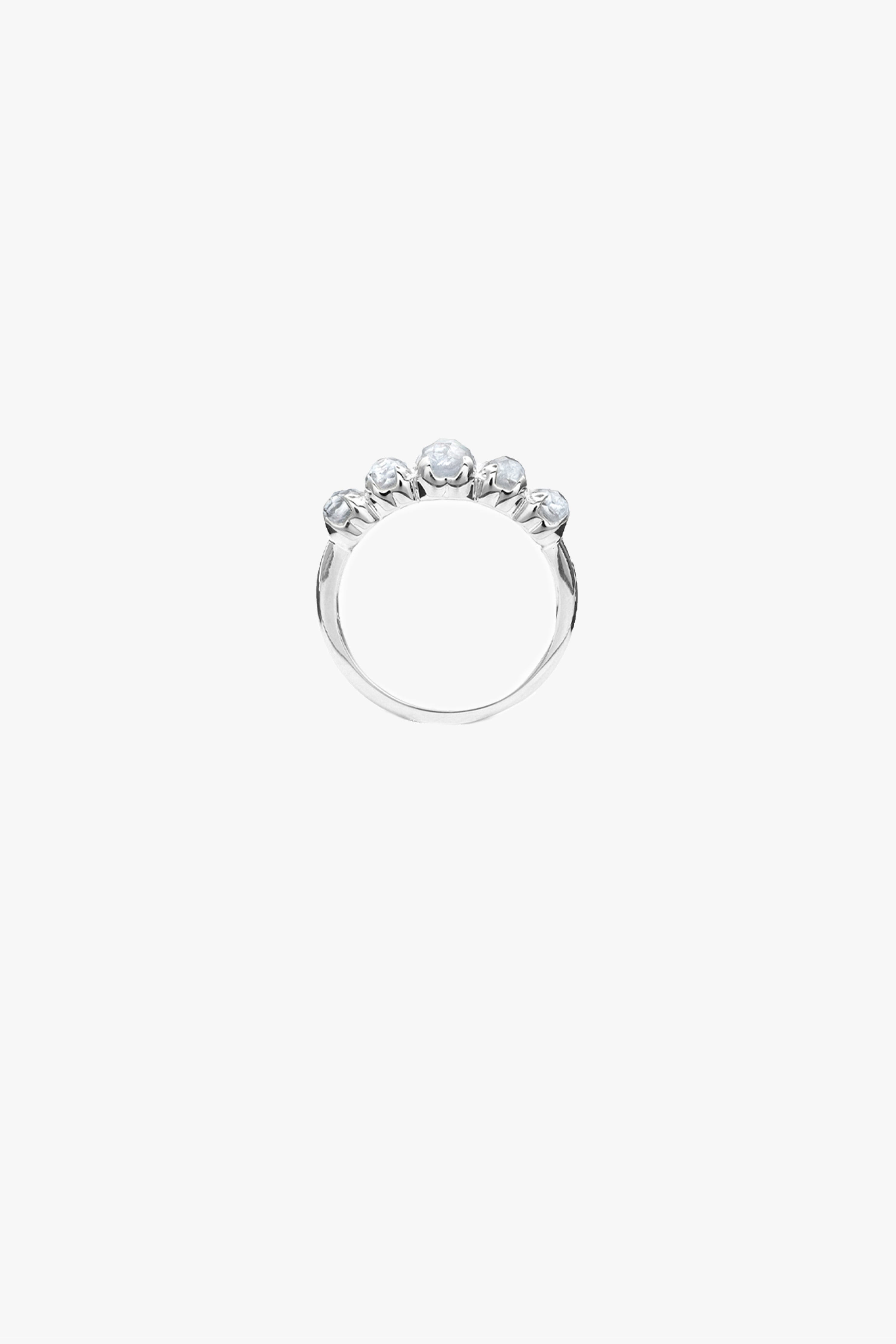 Natural Halo Moonstone Cluster Ring for Women - Elegant Healing Crystal Jewelry for Meditation, Yoga & Spiritual Gifts