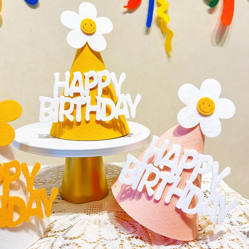 Daisy Balloons & Baby Shower Decorations - Happy Birthday Party Supplies Set with Cone Hats & Banners for Girls & Boys | Perfect for Birthday Parties, Baby Showers & Celebrations