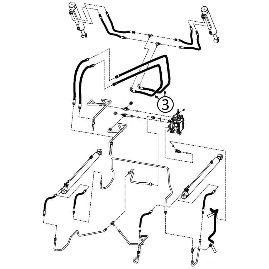 Bobcat S220 Hydraulic Hose Kit for Lift Arm to Loader Bucket Tilt Cylinders | Replacement Part #3 | Compatible with Skid Steer Loaders & Construction Equipment