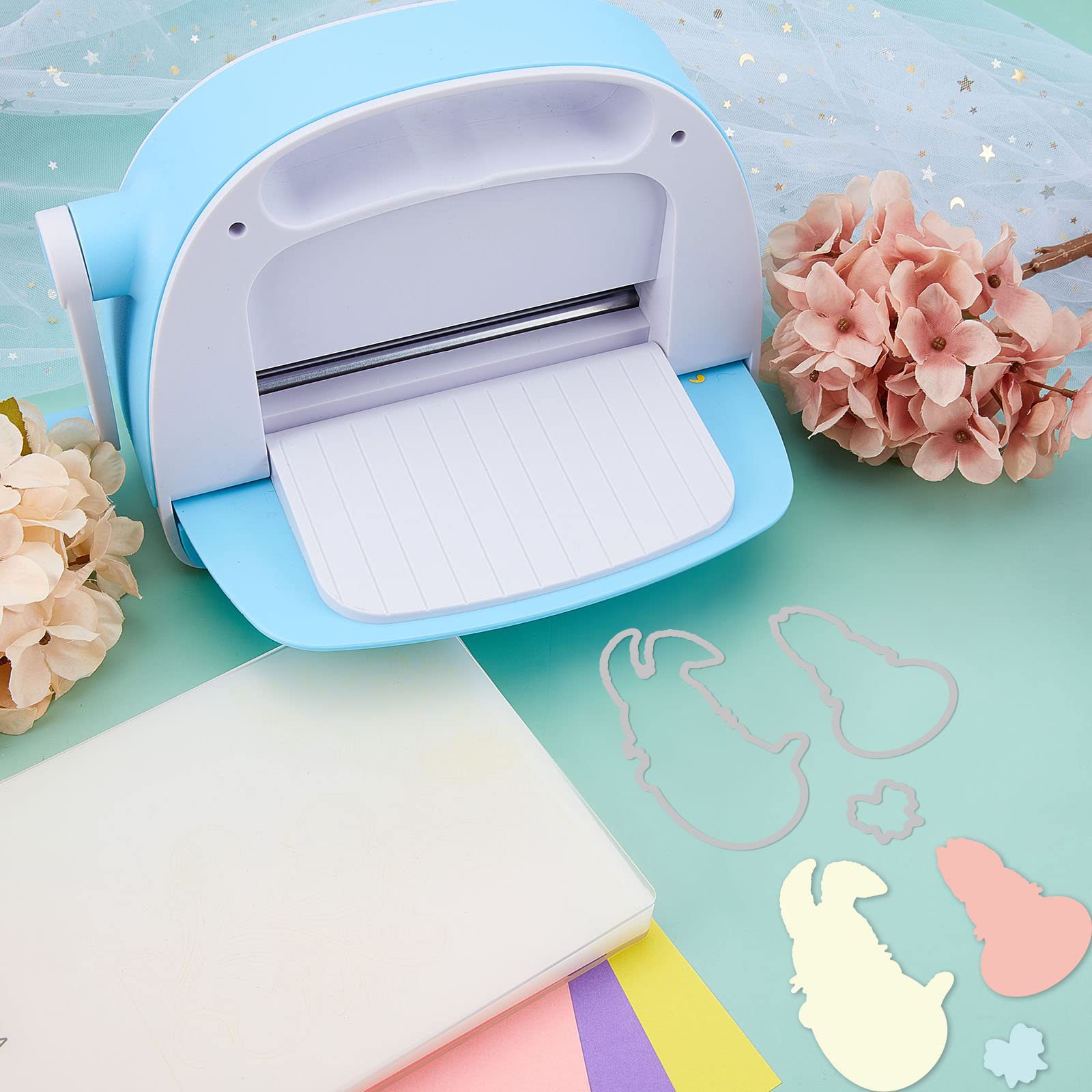 INFUNLY Happy Easter Cutting Dies & Clear Stamps Set - Cartoon Bunny Die Cut & Easter Egg Silicone Stamps for DIY Card Making, Scrapbooking - Perfect for Easter Greeting Cards, Home Decor & Craft Projects