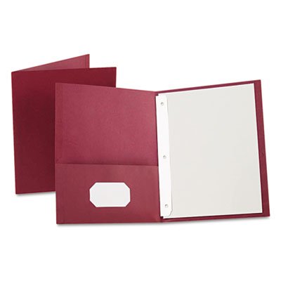 Burgundy Twin-Pocket Folders with 3 Fasteners - Letter Size, 1/2'' Capacity (25/Box) - Perfect for School, Office & Document Organization