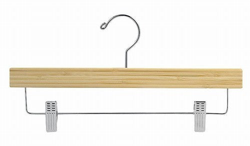 Eco-Friendly Bamboo Clothes Hanger for Pants & Skirts - Space Saving Wardrobe Organizer for Closet, Laundry Room & Travel