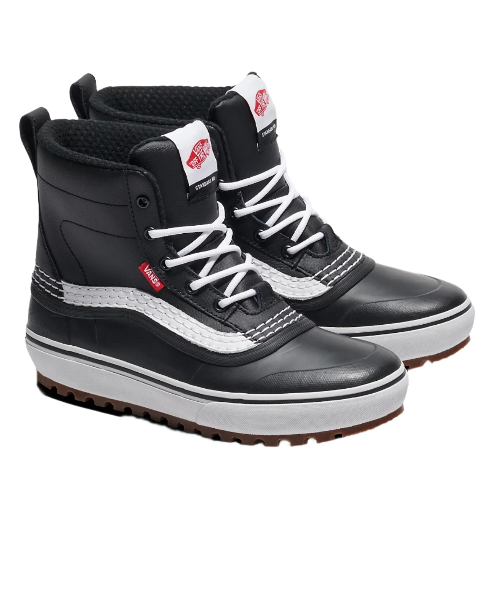 VANS Standard Mid Snow MTE Boots for Men & Women - Waterproof Winter Hiking Shoes, Black/White - Perfect for Snow, Hiking & Outdoor Adventures