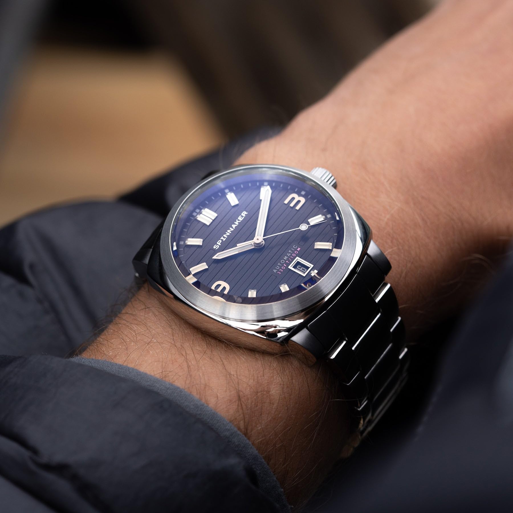 Spinnaker Hull Japan Automatic Watch for Men - SP-5073-11 | Waterproof Diver's Watch with Stainless Steel Case & Leather Strap | Perfect for Diving, Swimming & Everyday Wear