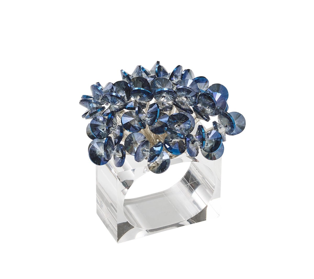 Elegant Aster Floral Napkin Rings - Set of 4 for Wedding, Dinner Party & Holiday Table Decor
