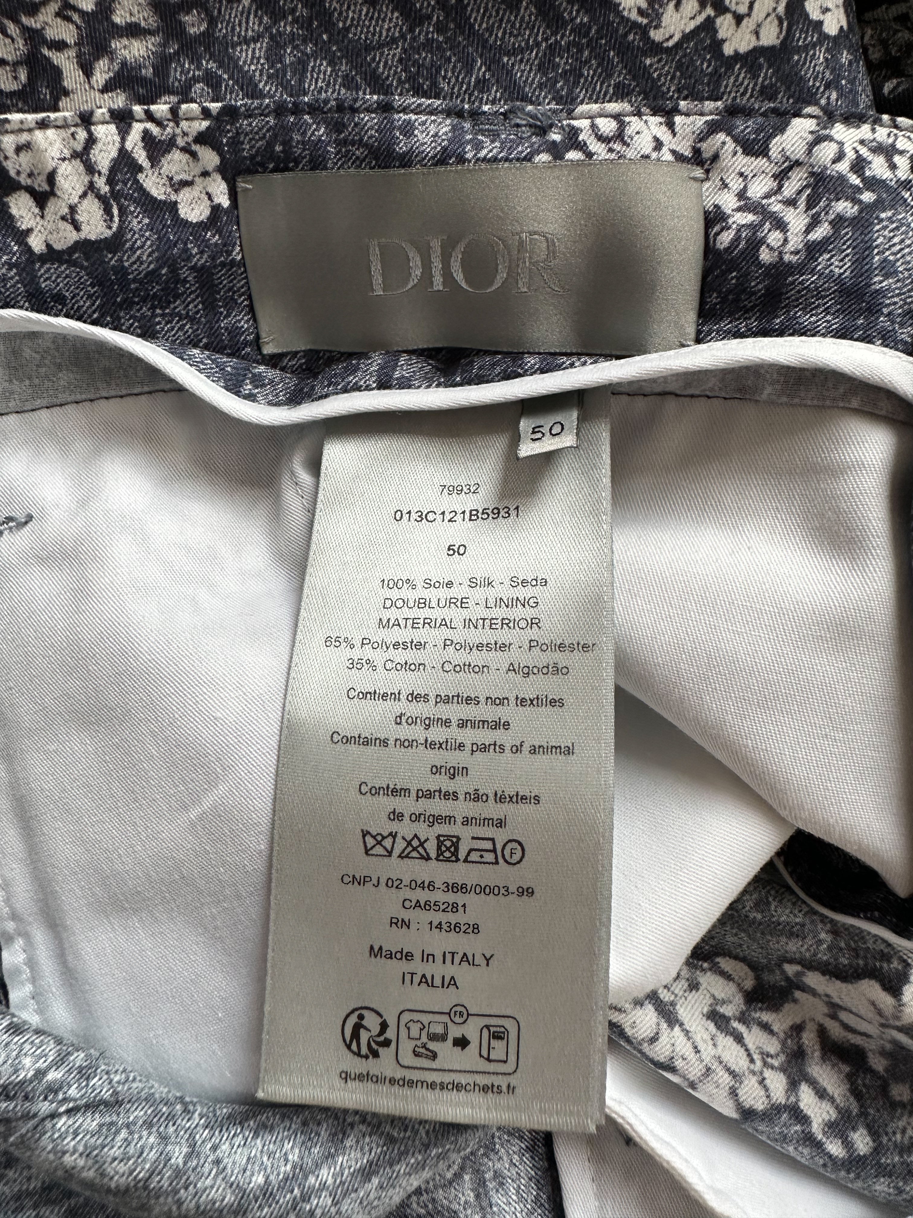 Dior Denim Tears Navy & White Oblique Silk Shorts for Men - Luxury Designer Casual Shorts - Perfect for Summer Outfits, Beach Vacations & Streetwear Fashion