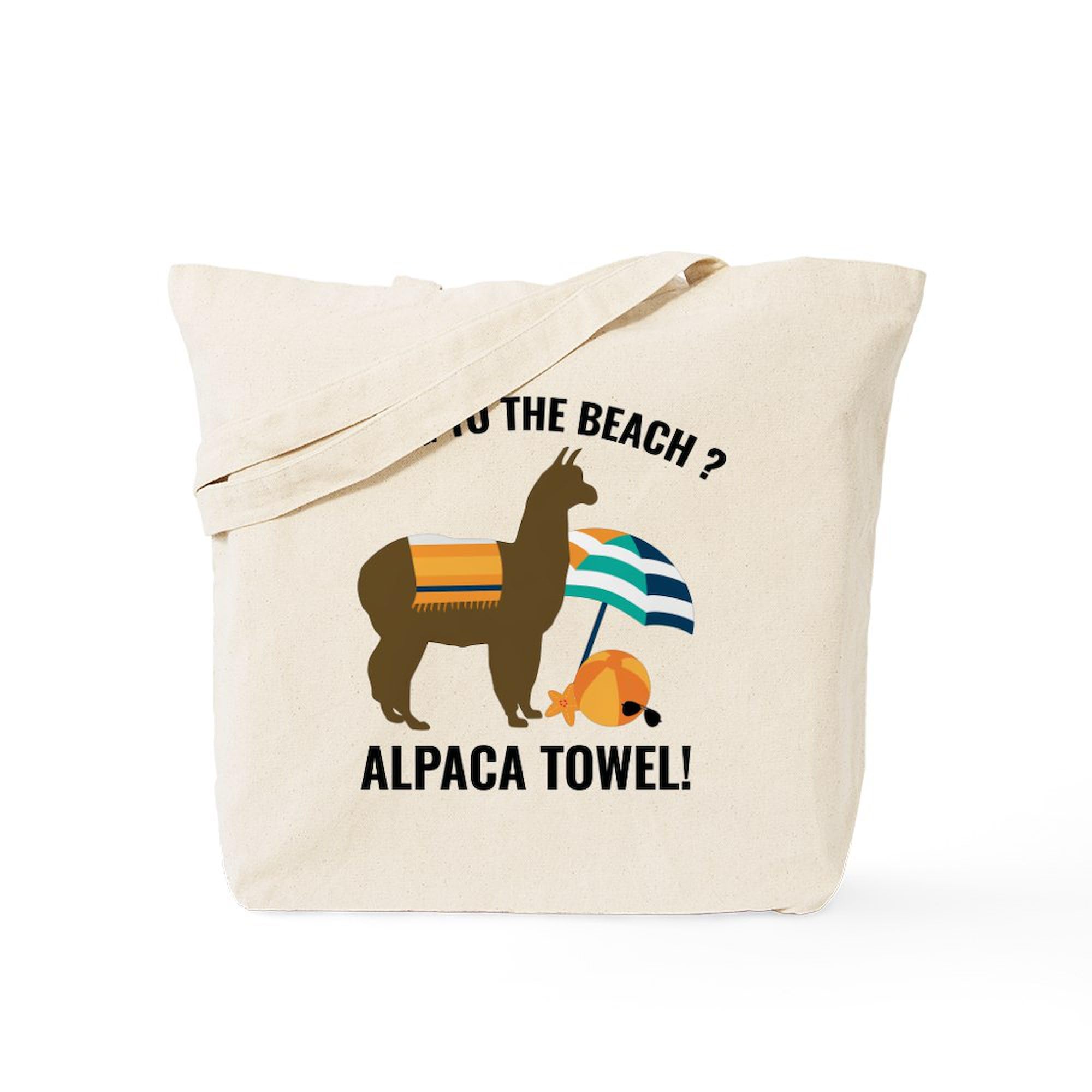 **Alpaca Towel Tote Bag - Natural Canvas Reusable Shopping Bag for Beach, Gym & Groceries | Eco-Friendly & Durable**