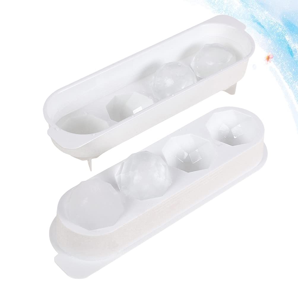 2pcs Silicone Ice Cube Trays - Reusable Ball Ice Molds for Whiskey & Cocktails - Perfect for Home Bars, Parties & Summer Drinks