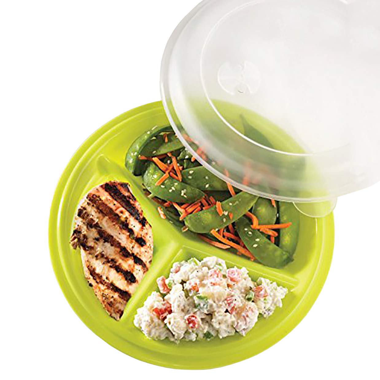 BNYD Portion Control Lunch Travel Plate - Bento Box for Meal Prep, Office & School - Reusable, Durable & Leak-Proof (Set of 1, Assorted Colors) | Perfect for Healthy Eating, Picnics & On-the-Go Meals