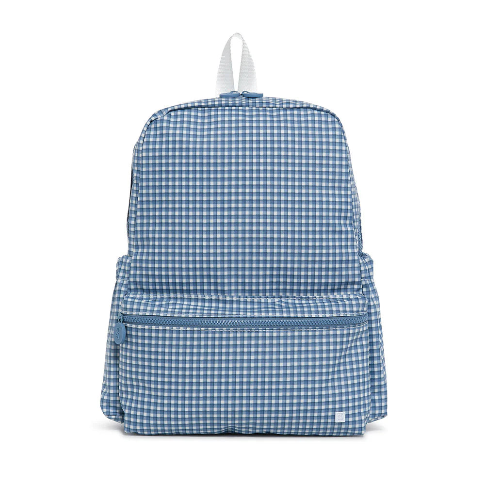 TRVL Design Backpacker Rodeo Check Indigo Travel Backpack - Durable Carry-On Backpack for Hiking, Camping & Airplane Travel