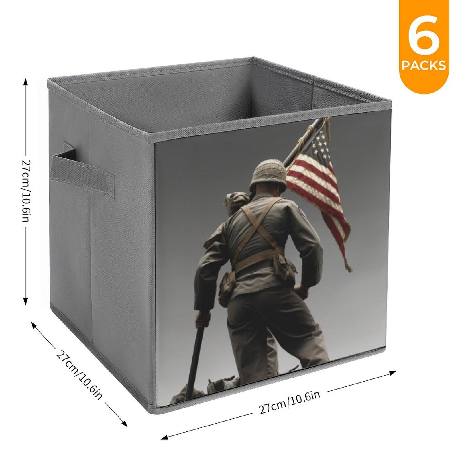 6-Pack Collapsible Storage Bins with Handles - Large Foldable Closet Organizer Baskets for Clothes, Toys & Home Organization - Perfect for Bedroom, Closet, Nursery & Office Storage