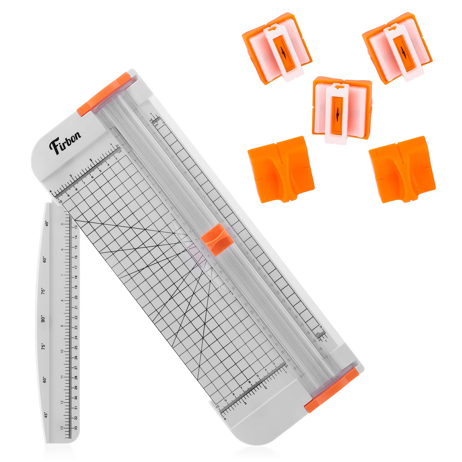 Firbon 12 Inch A4 Paper Cutter with 5 Replacement Blades - Precision Paper Trimmer with Side Ruler for Scrapbooking, Crafting, Coupons, Labels & Cardstock - Perfect for Home Office, School Projects & DIY Crafts
