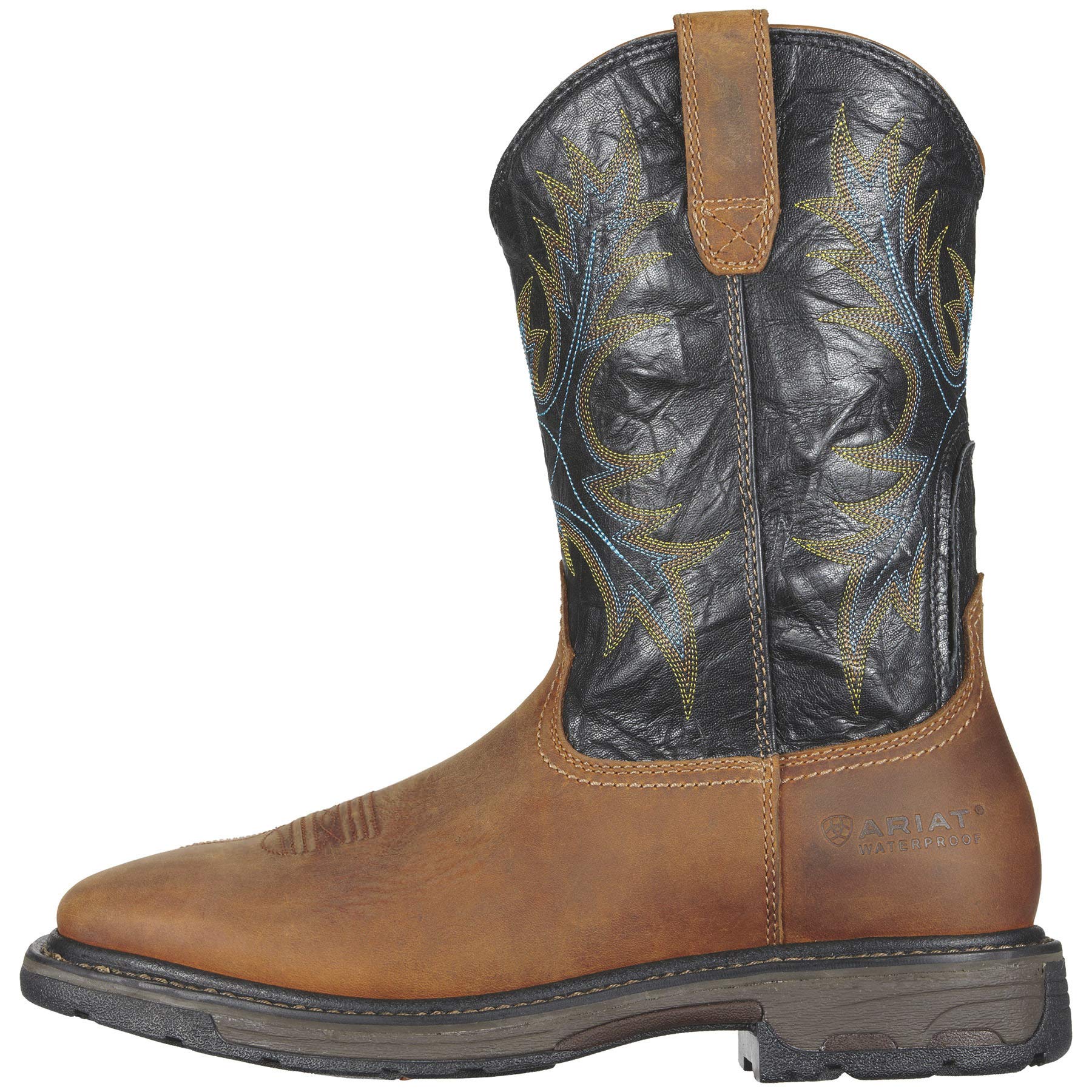 Ariat Men's WorkHog Wide Square Toe Waterproof Steel Toe Work Boots - Durable & Comfortable for Construction, Farming & Outdoor Work