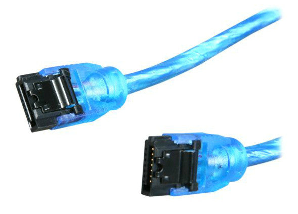 Premium SATA III 6Gbps Cable 24 Inch UV Blue Straight to Straight - High Speed Data Transfer for PC, Laptop, SSD, HDD - Perfect for Gaming Rigs & Computer Upgrades