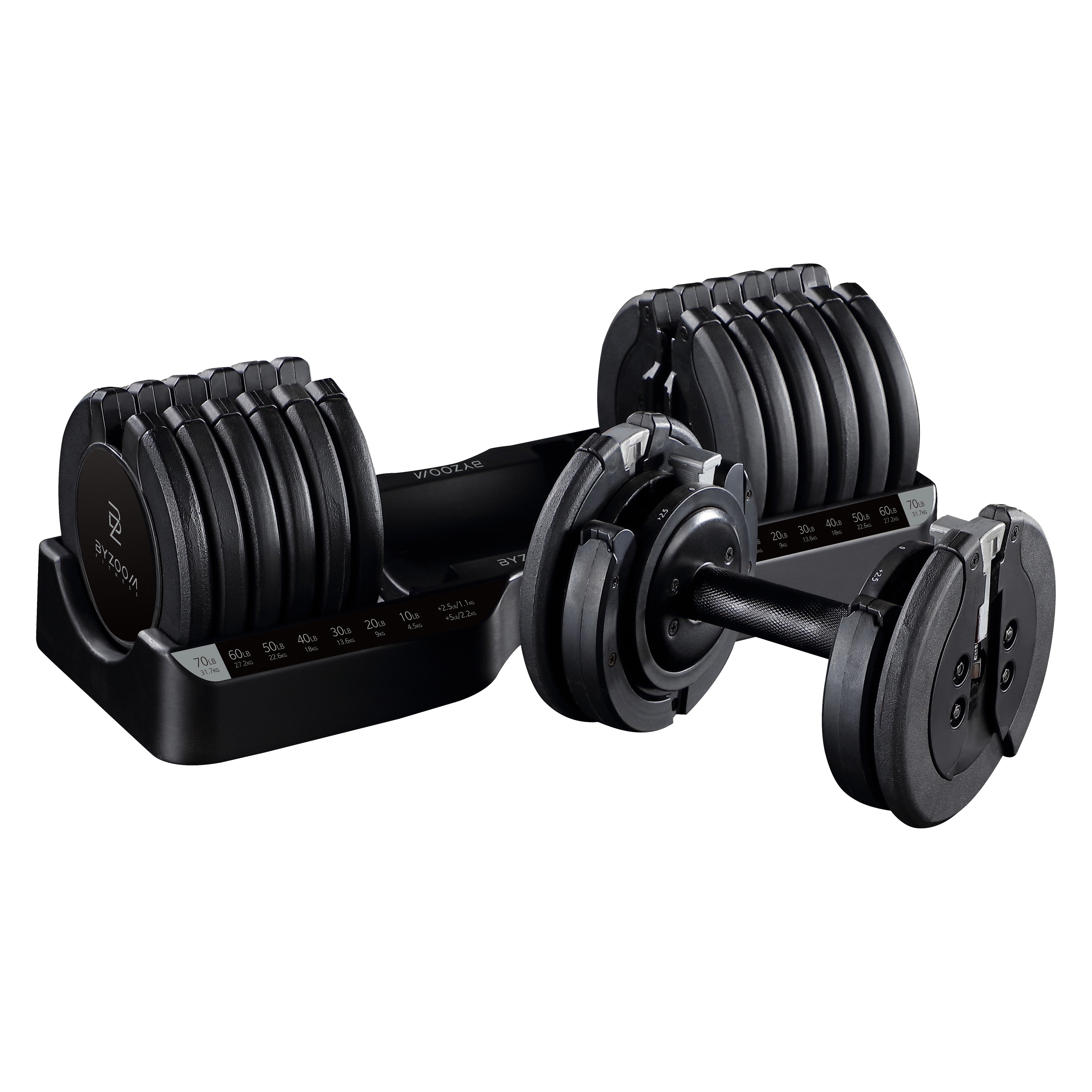 Byzoom Pure Series 75LB Adjustable Dumbbell (Single) - Perfect for Home Gym, Strength Training & Weightlifting Workouts