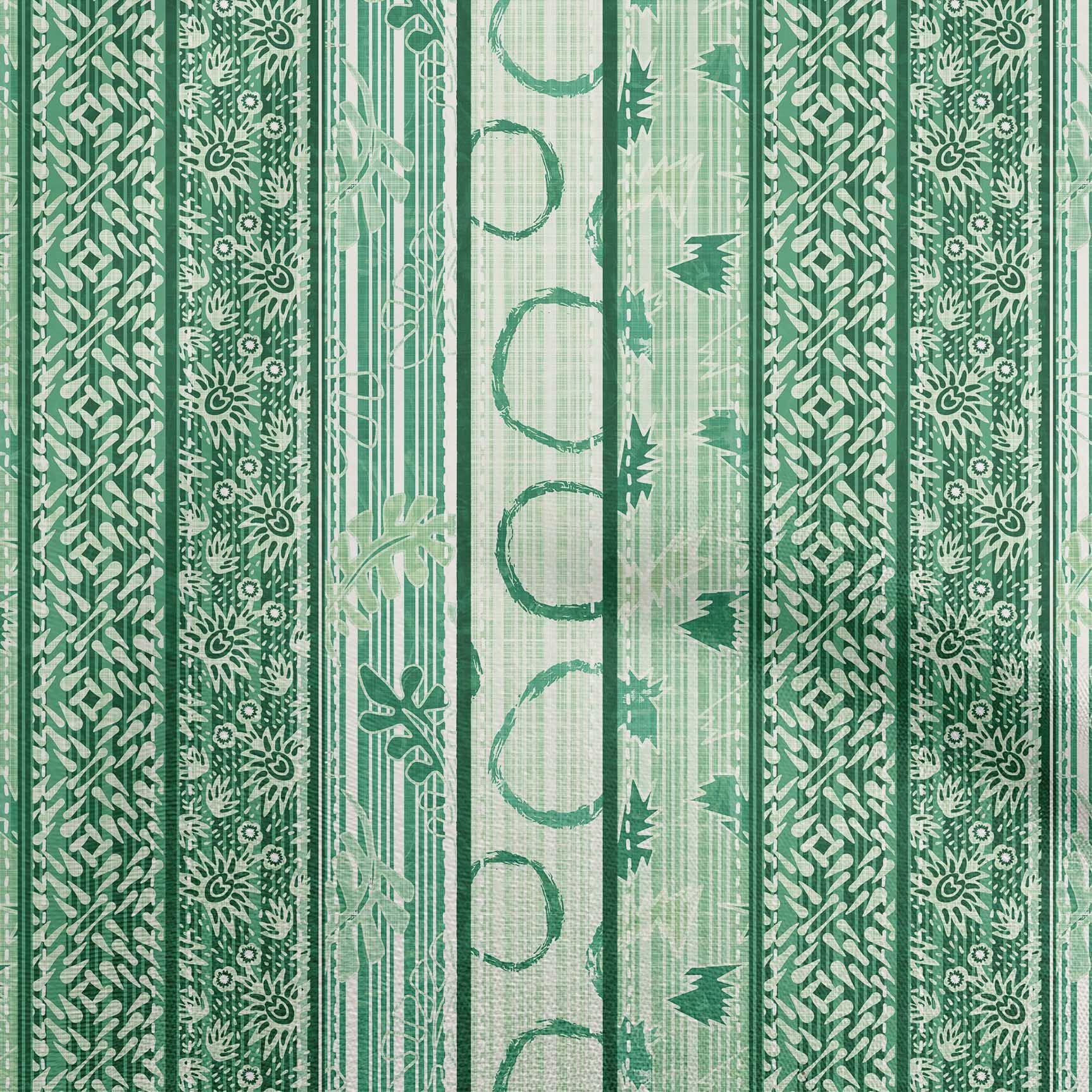 Premium Cotton Flex Green Batik Fabric by The Yard - 40 Inch Wide for DIY Clothing, Quilting & Sewing Projects - Perfect for Dresses, Scarves & Home Decor