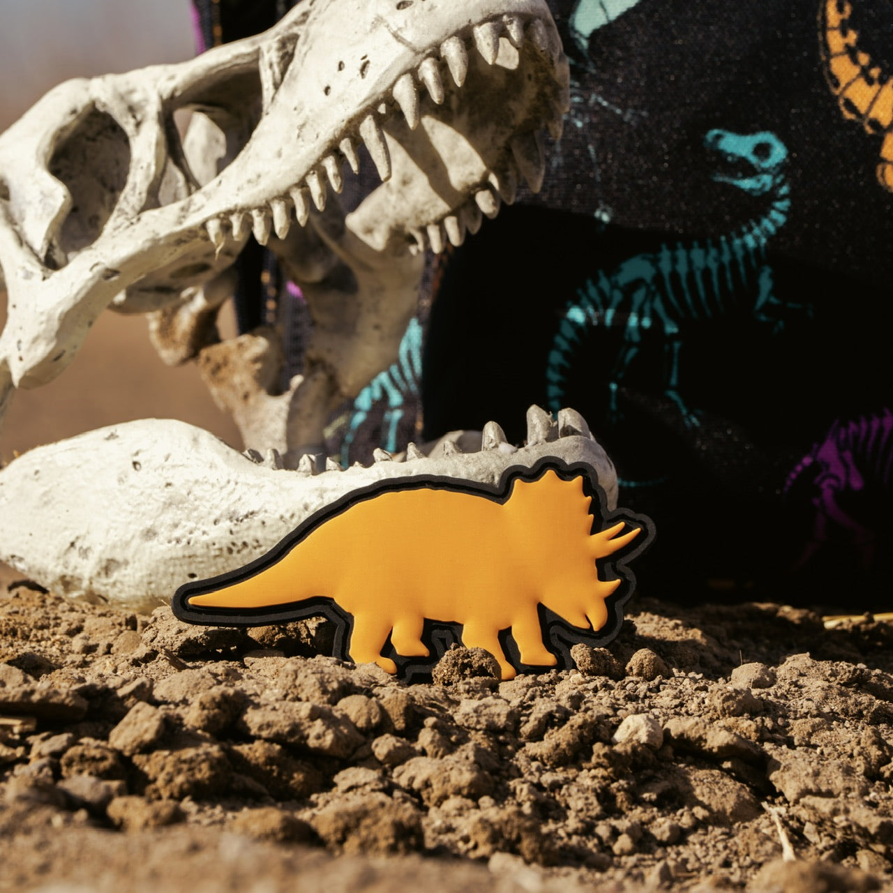 Dino Triceratops Iron-On Patch for Kids Clothing, DIY Crafts, Backpacks & Costumes - Cute Dinosaur Embroidered Applique for Sewing & Fabric Decor