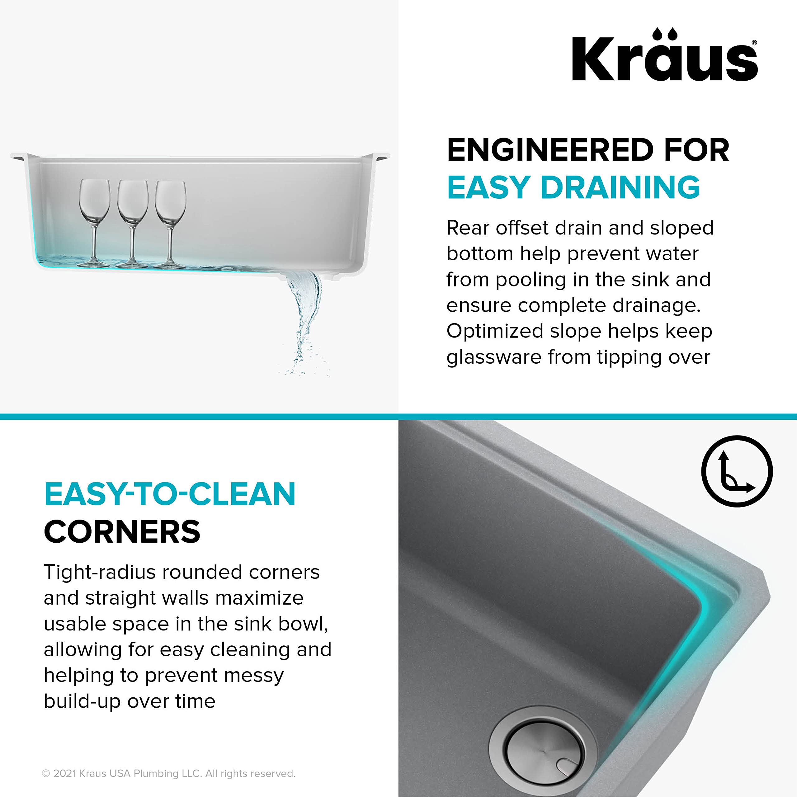 KRAUS Bellucci 30-Inch Undermount Workstation Granite Composite Kitchen Sink in Metallic Gray with Accessories (Model KGUW2-30MGR) - Perfect for Modern Kitchens, Food Prep, and Dishwashing