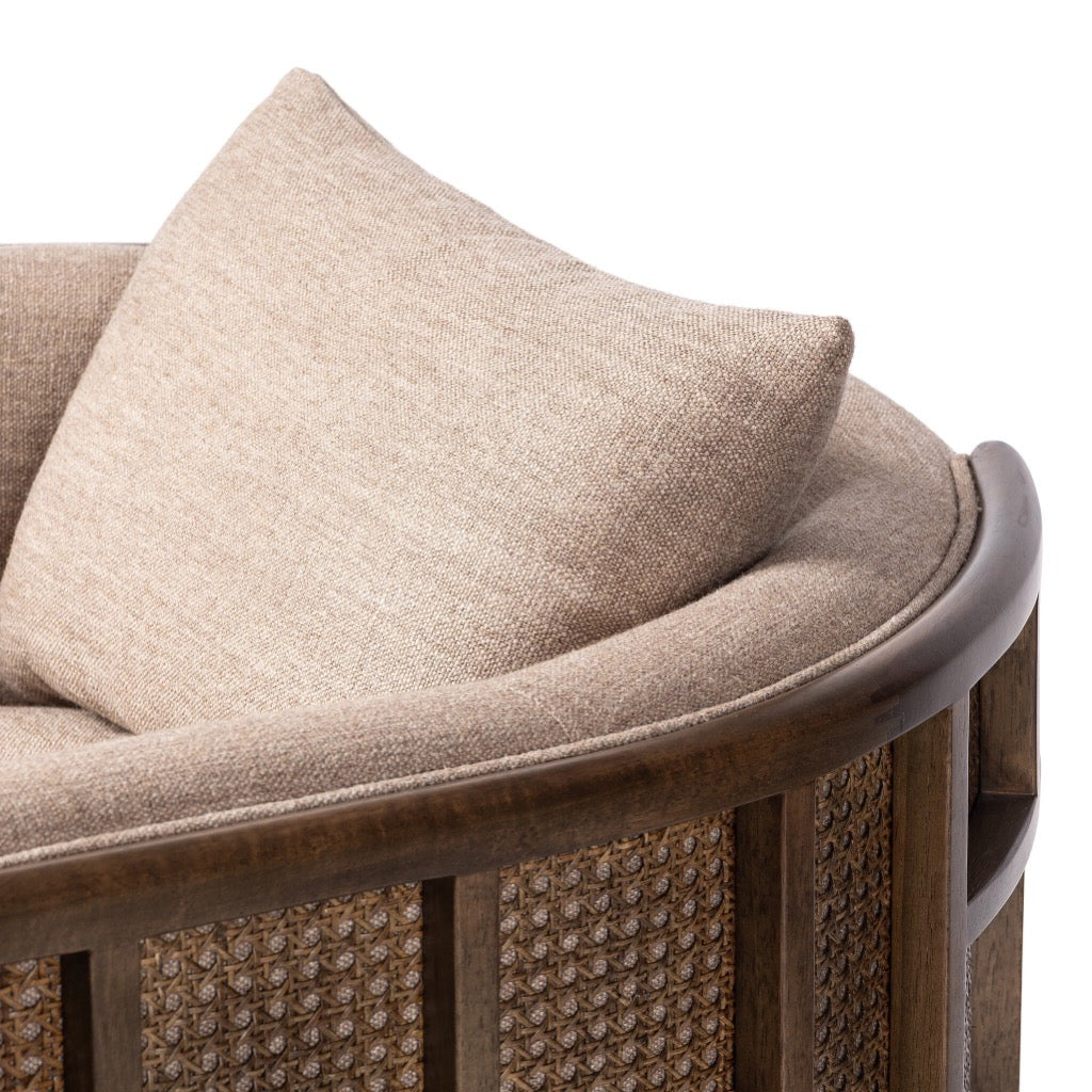 June Swivel Chair - Modern Ergonomic Office Chair with 360° Rotation, Alcala Fawn Fabric - Perfect for Home Office, Gaming & Workspace Comfort