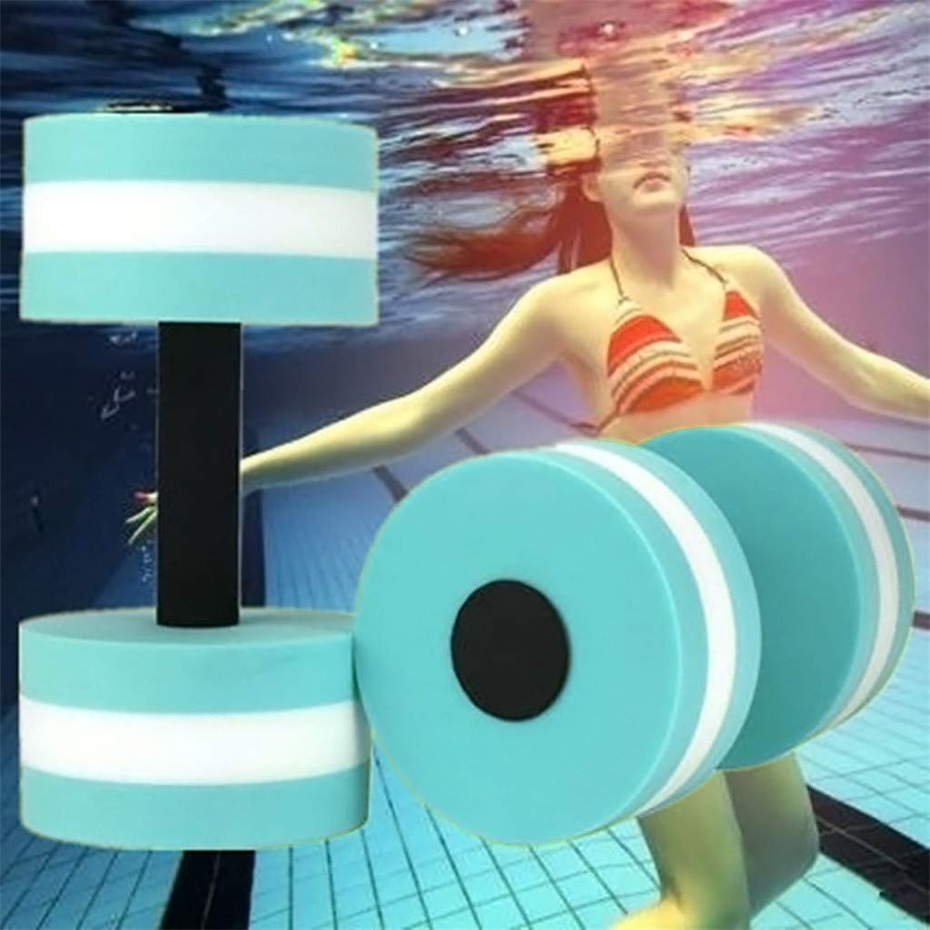 1 Pair Foam Dumbbells for Water Aerobics - Lightweight Aqua Fitness Barbells, Swimming Pool Exercise Equipment for Resistance Training - Perfect for Water Workouts, Pool Fitness & Aquatic Therapy
