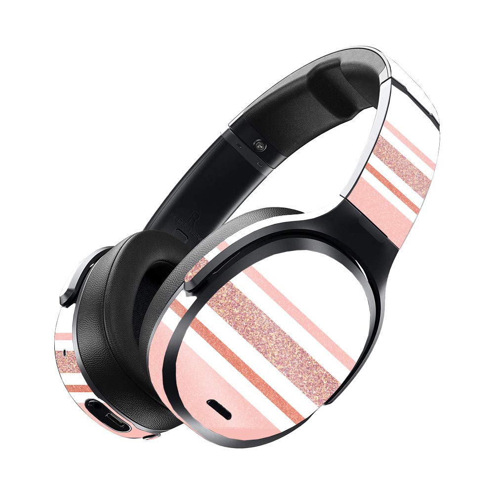 MightySkins Glossy Glitter Vinyl Wrap for Skullcandy Crusher ANC Headphones | Trendy Stripes Design | Protective & Durable High-Gloss Finish | Easy to Apply & Remove | Made in USA | Perfect for Music Lovers & Fashion Enthusiasts