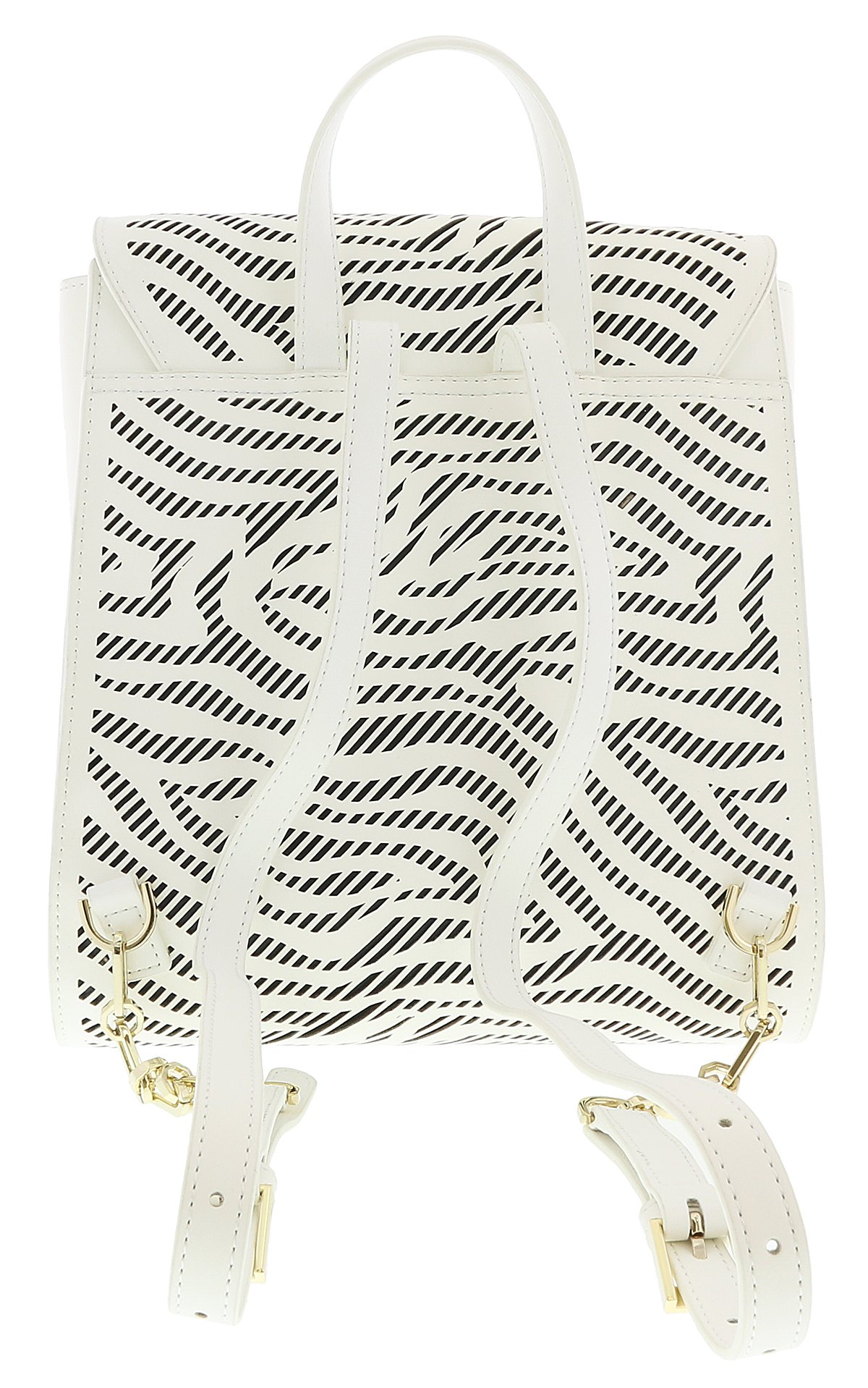 Roberto Cavalli GQLPA2 B20 White & Black Audrey 004 Women's Backpack - Stylish Designer Handbag for Work, Travel & Everyday Use
