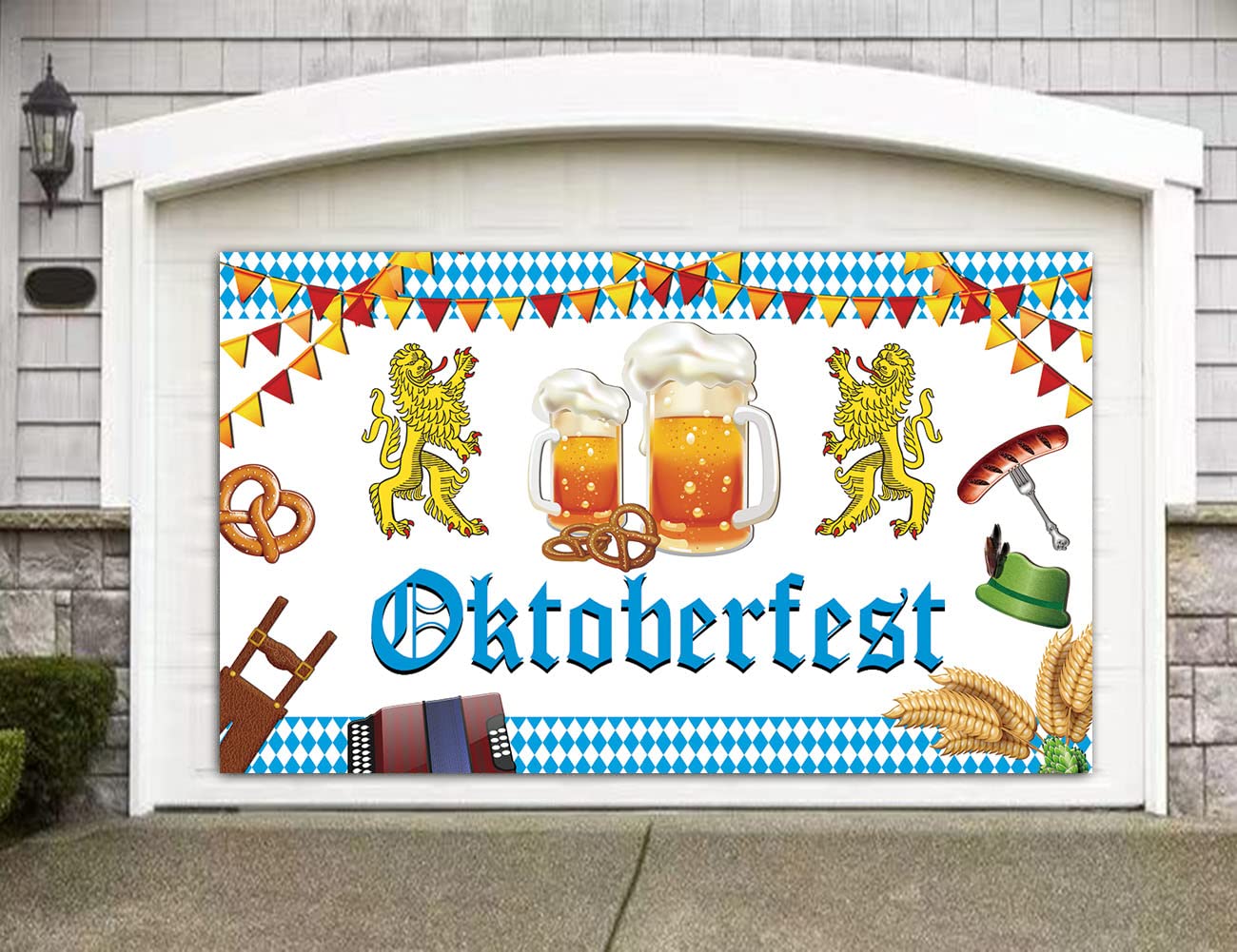 6x3.6ft Oktoberfest Backdrop Banner - Authentic Bavarian Beer Festival Decor for Party, Pub & Beer Garden | Premium German Themed Photo Booth Background