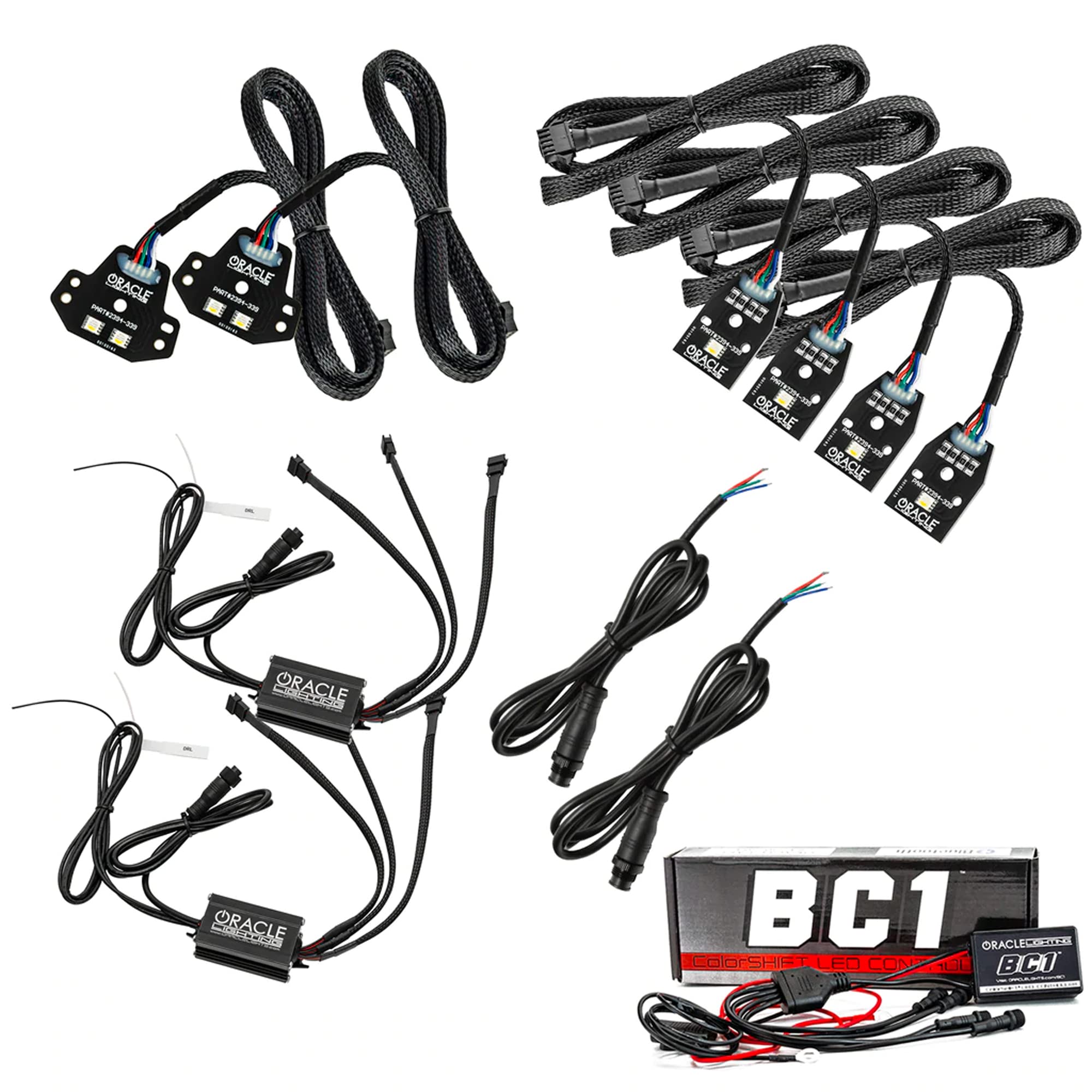 ORACLE LIGHTING ColorSHIFT RGB+W DRL Headlight Kit for 2015-2021 Dodge Charger | 6 DRL Lights with BC1 Controller | Part #1443-335 | Upgrade Your Ride with Customizable Daytime Running Lights for Enhanced Style & Safety
