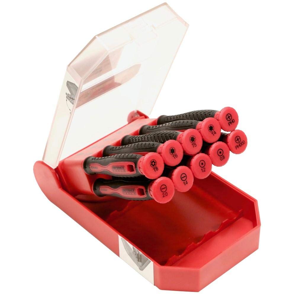 Precision Magnetic Screwdriver Set - 10-Piece Electronics Repair Tool Kit for iPhone, Samsung Galaxy, iPad, MacBook, Xbox & PlayStation - Perfect for Smartphone, Tablet & Laptop Repairs (Black/Red)
